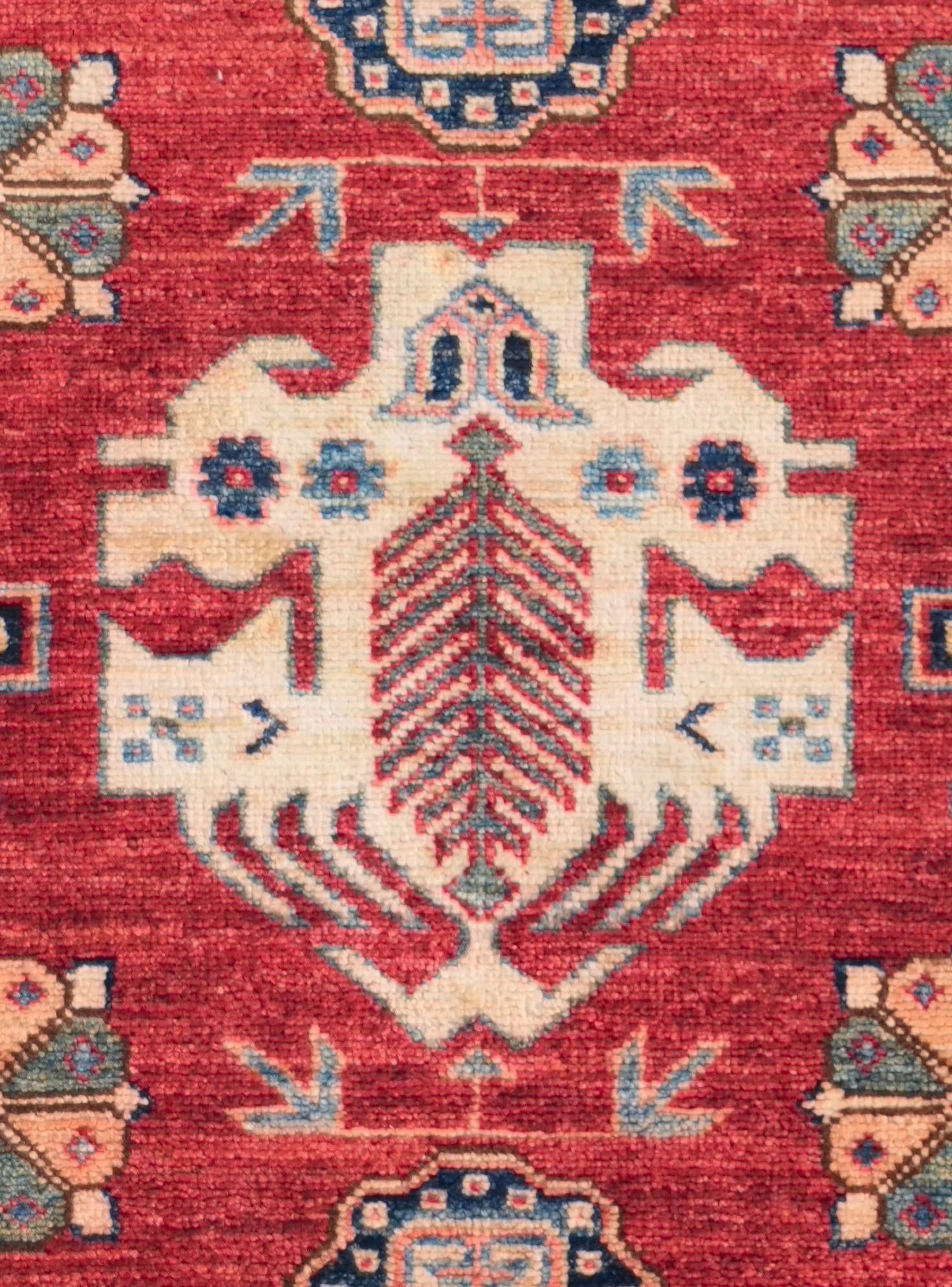 4' x 6' 10 Hand Knotted Kazak Rug