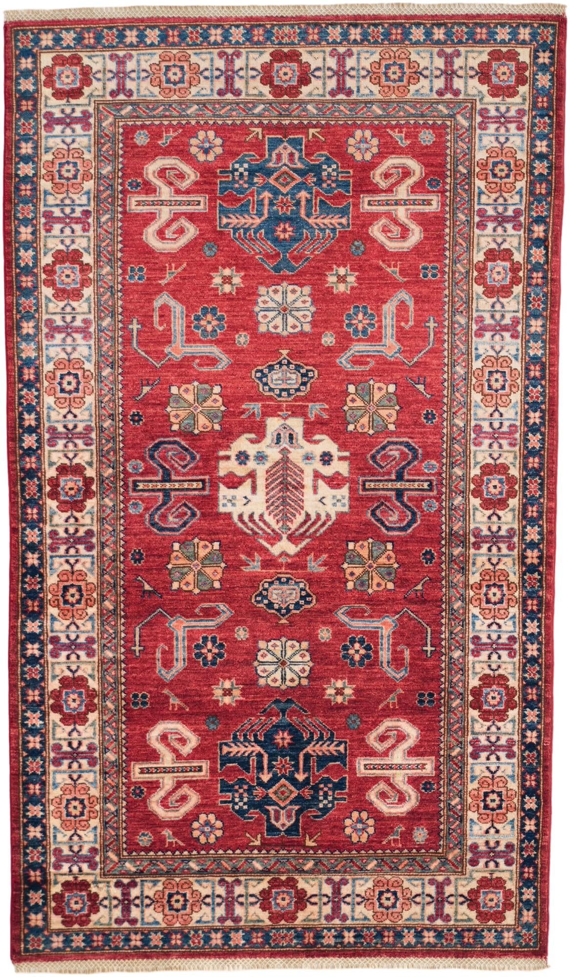 4' x 6' 10 Hand Knotted Kazak Rug