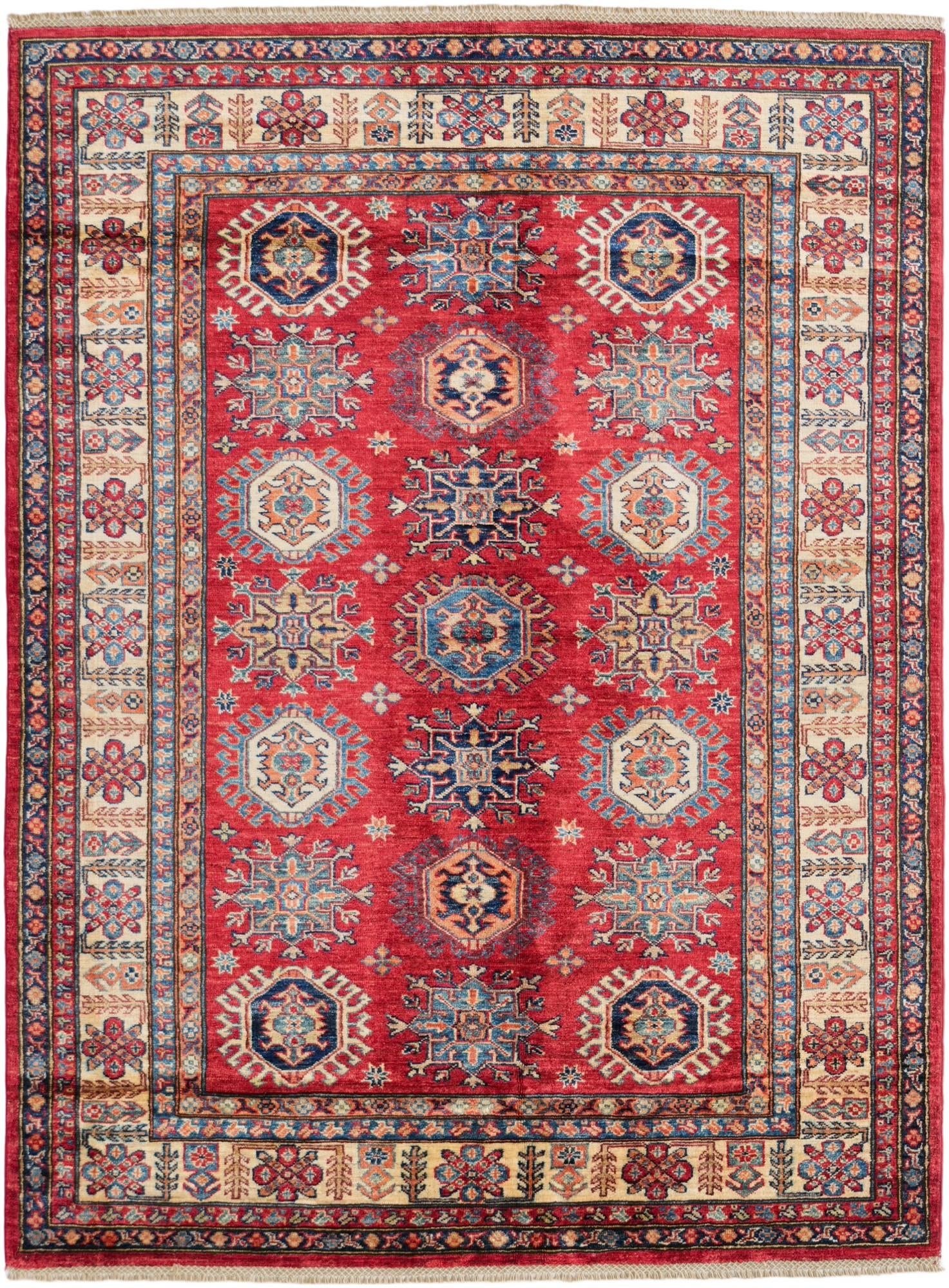 5' x 6' 10 Hand Knotted Kazak Rug
