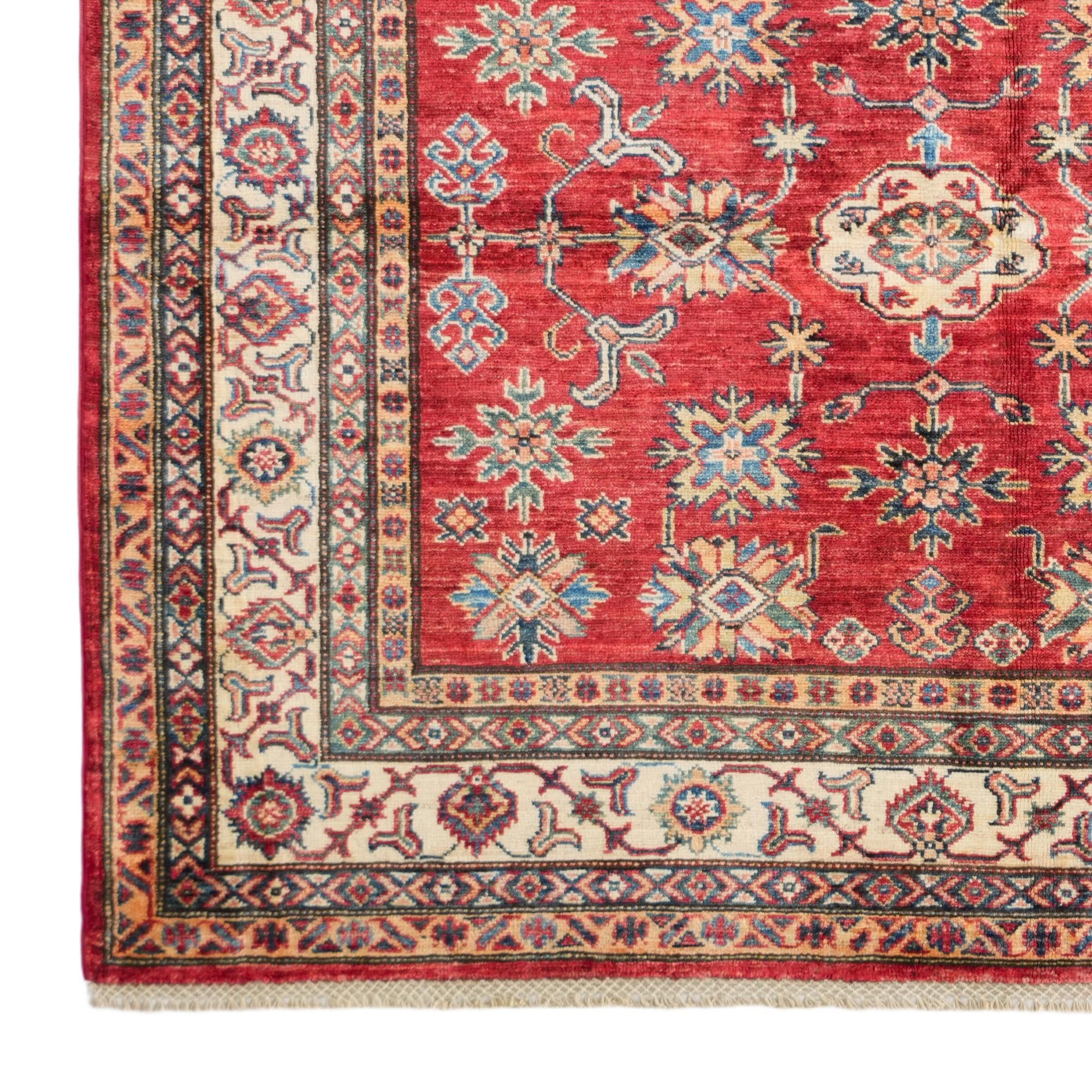 4' 11 x 6' 8 Hand Knotted Kazak Rug