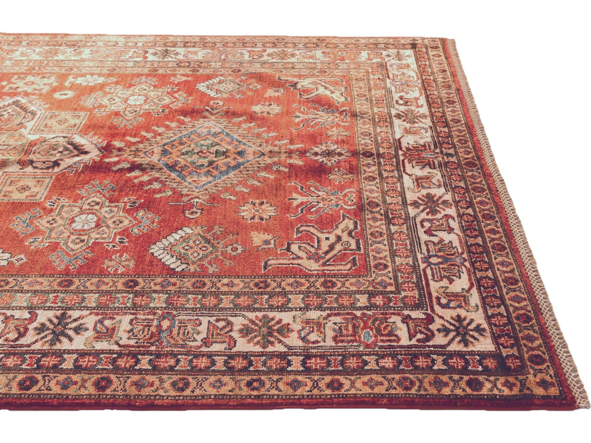 4' 11 x 7' 5 Hand Knotted Kazak Rug