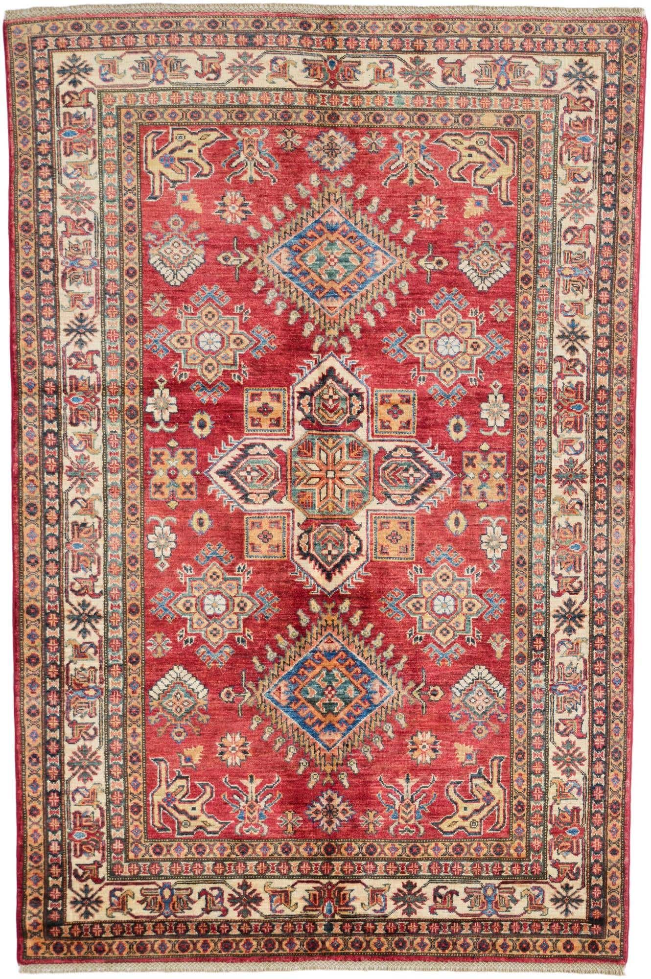 4' 11 x 7' 5 Hand Knotted Kazak Rug