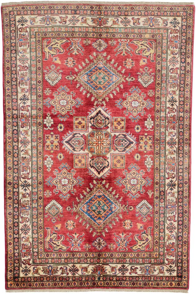 Detailansicht von 150cm x 225cm Handgeknüpft Kazak Teppich