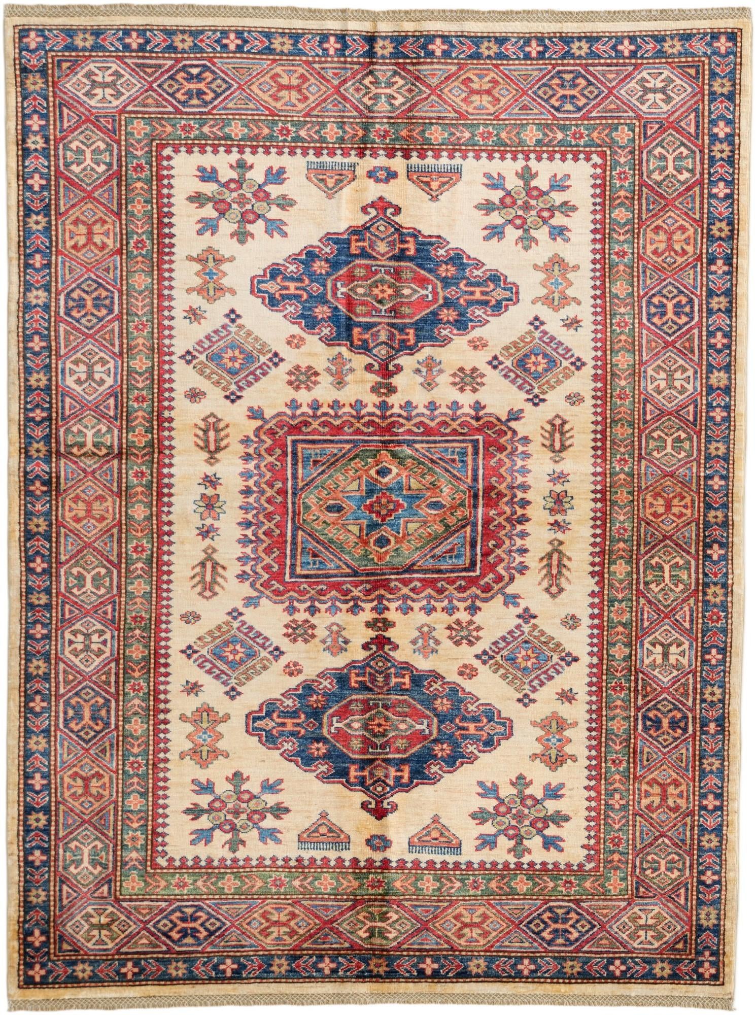 4' 11 x 6' 8 Hand Knotted Kazak Rug
