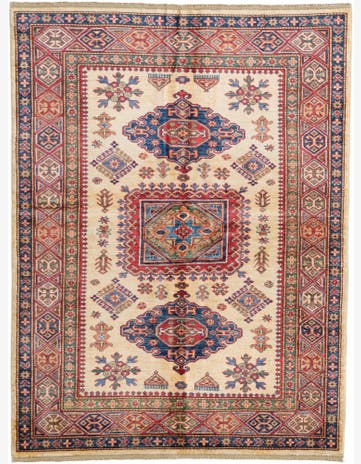 4' 11 x 6' 8 Hand Knotted Kazak Rug