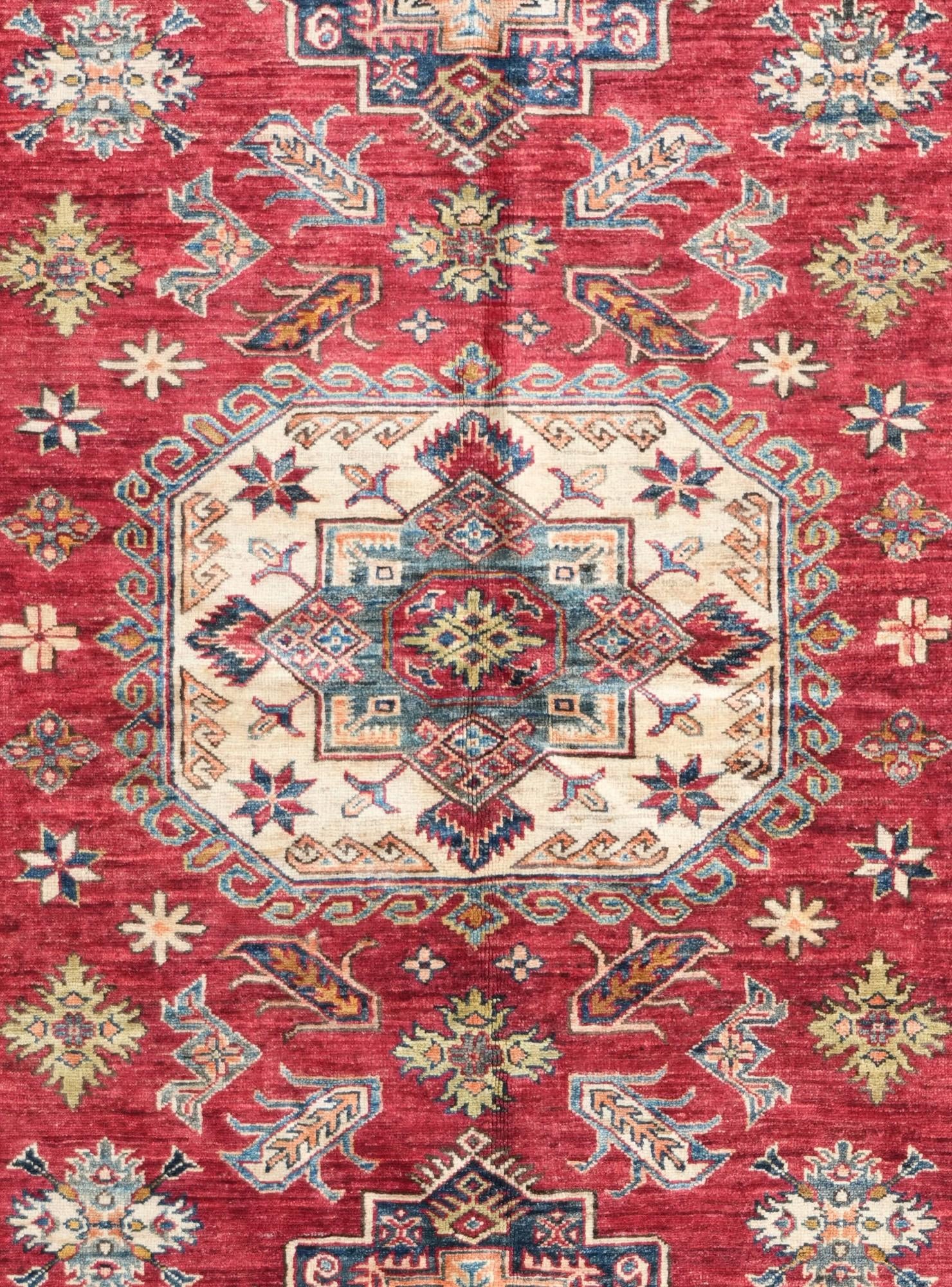 5' 9 x 8' 2 Hand Knotted Kazak Rug