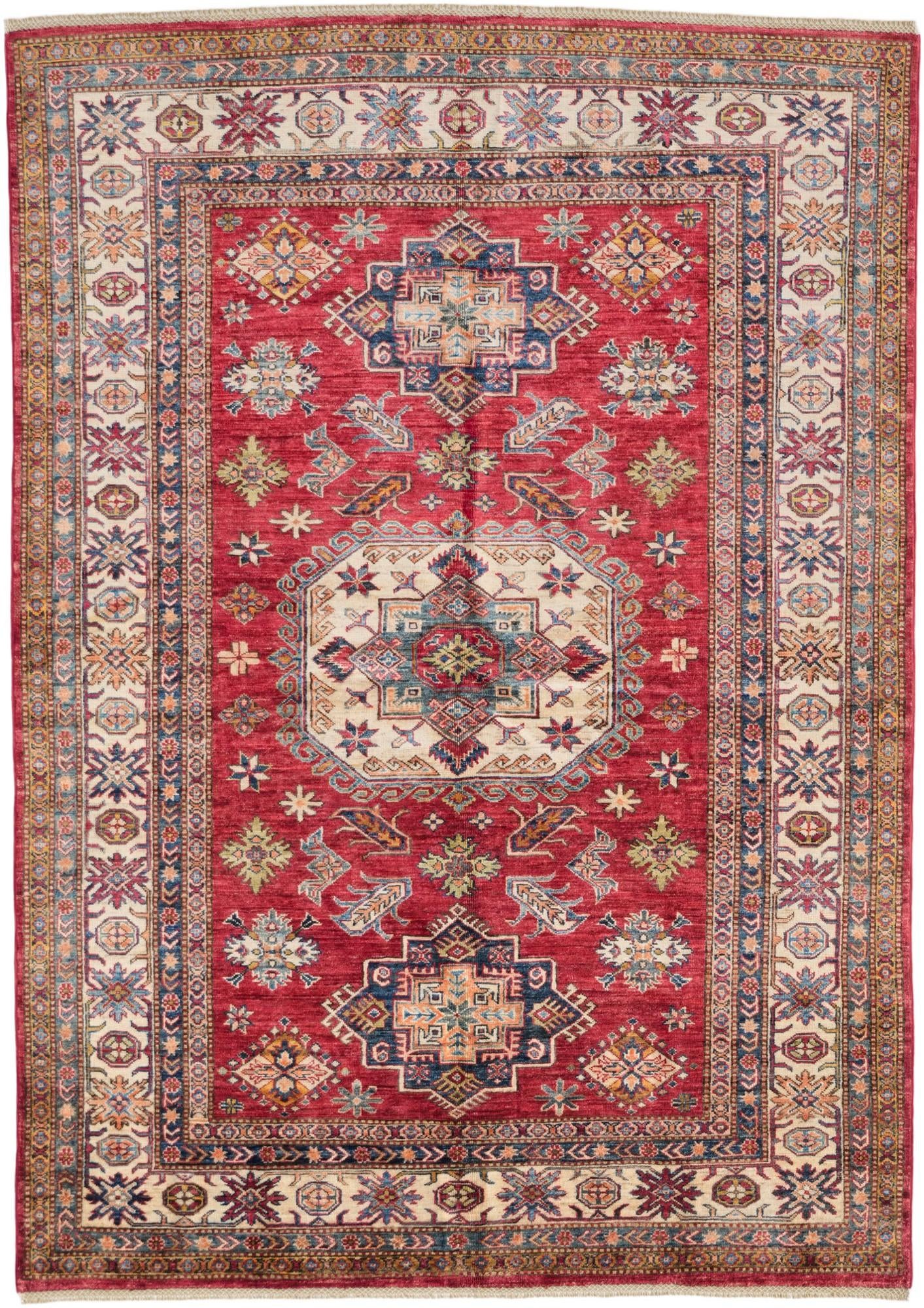 5' 9 x 8' 2 Hand Knotted Kazak Rug