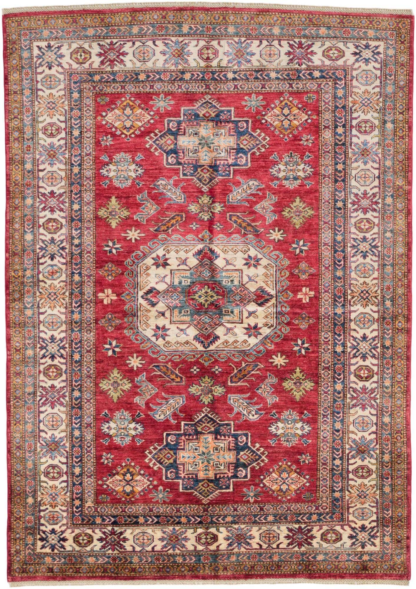 5' 9 x 8' 2 Hand Knotted Kazak Rug