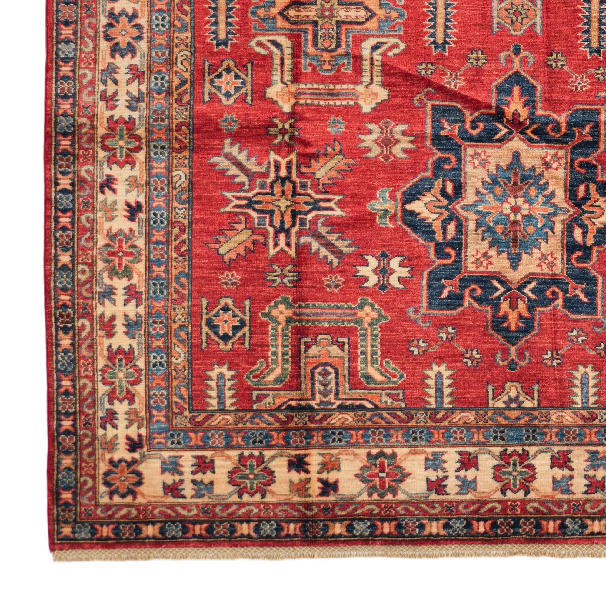 6' x 9' 1 Hand Knotted Kazak Rug