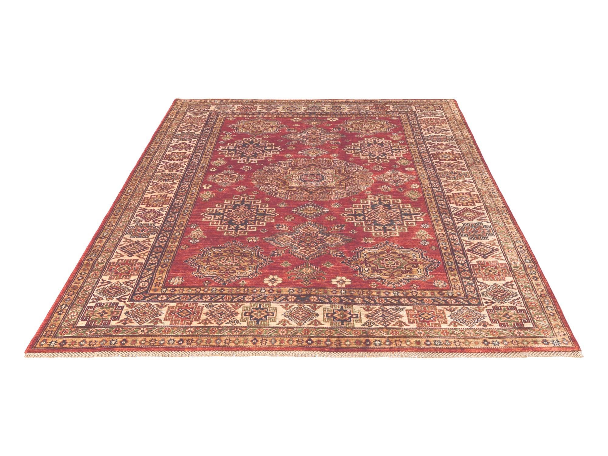 6' 1 x 7' 9 Hand Knotted Kazak Rug