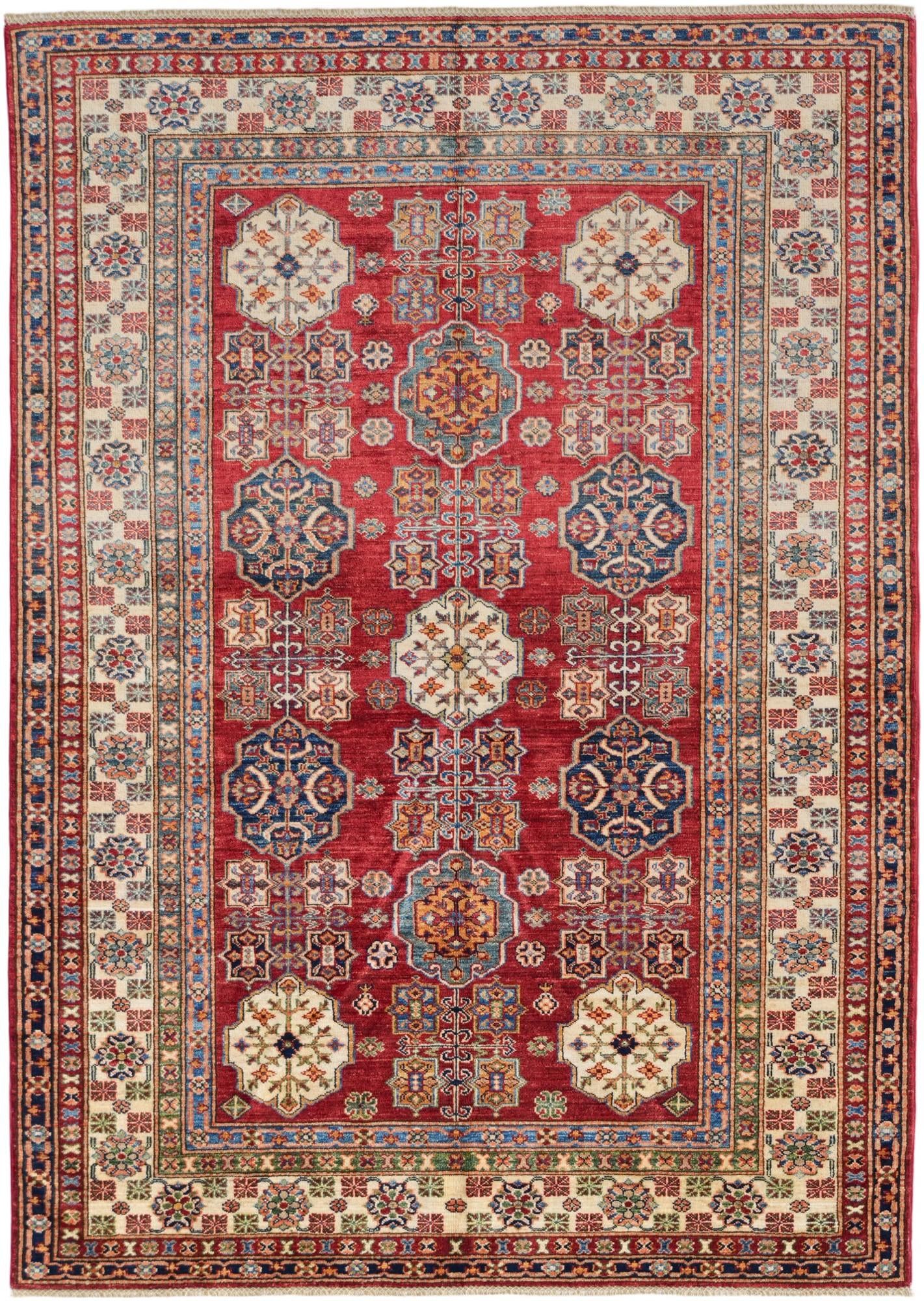 5' 9 x 8' 2 Hand Knotted Kazak Rug