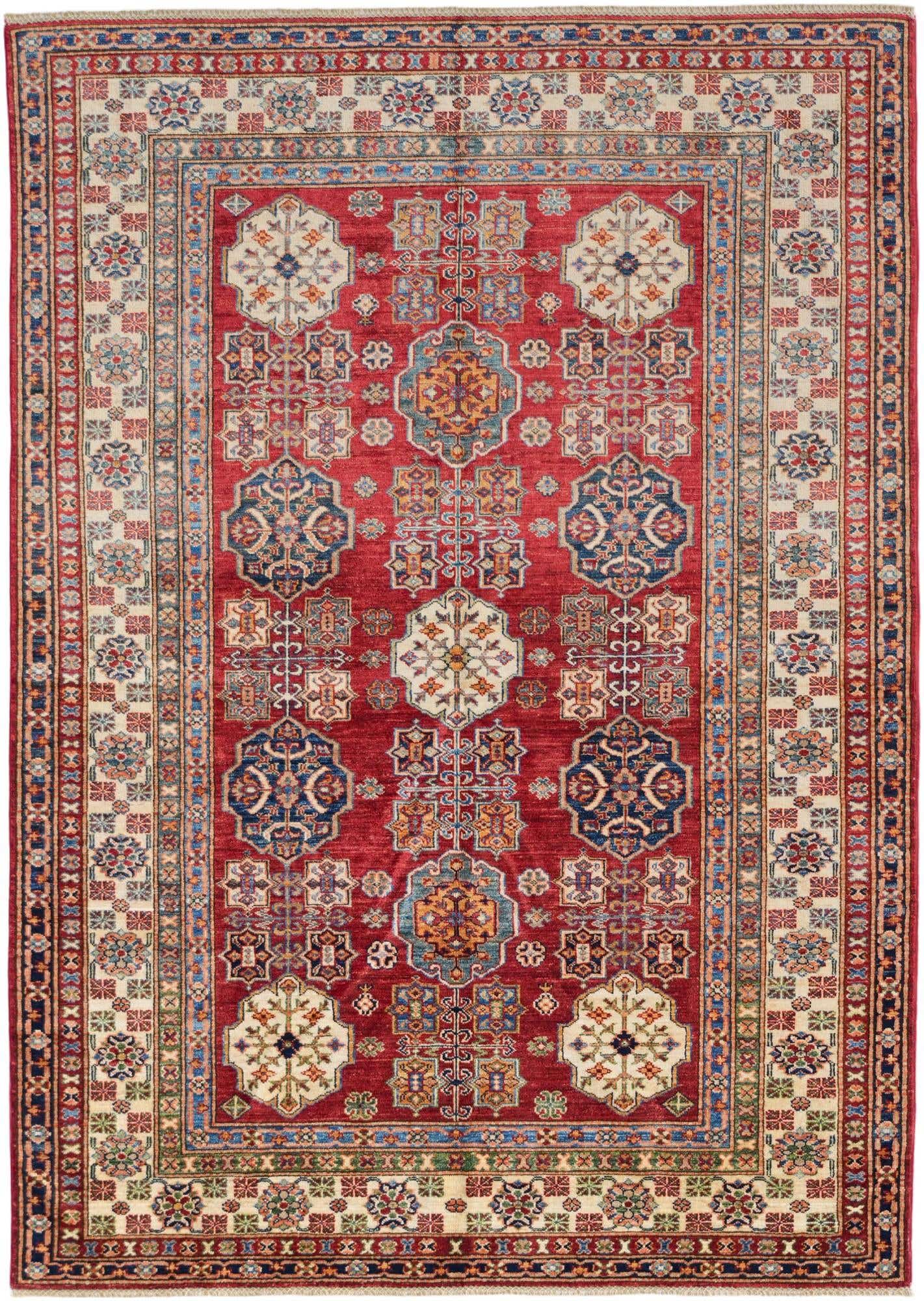 5' 9 x 8' 2 Hand Knotted Kazak Rug