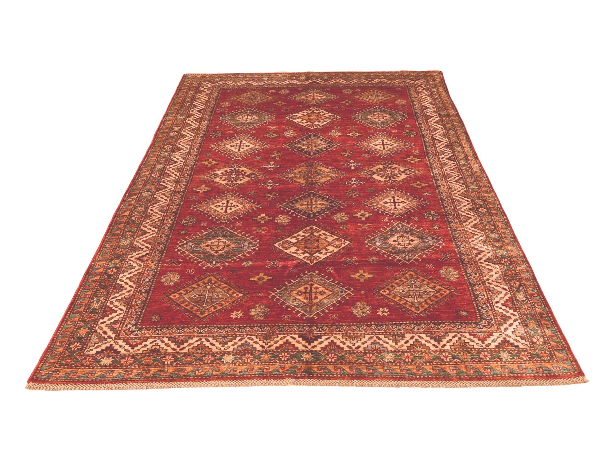 5' 8 x 8' 11 Hand Knotted Kazak Rug