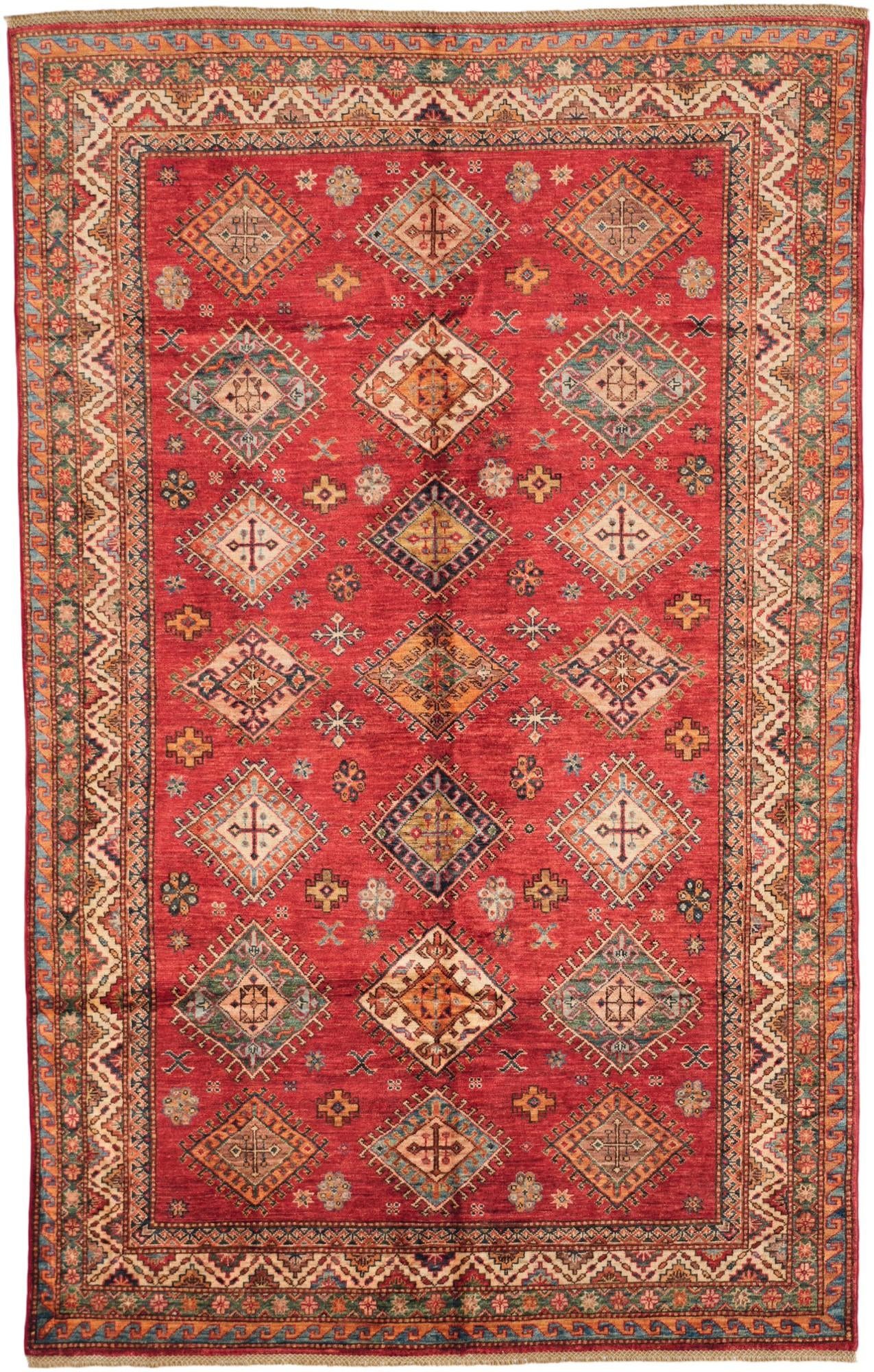 5' 8 x 8' 11 Hand Knotted Kazak Rug