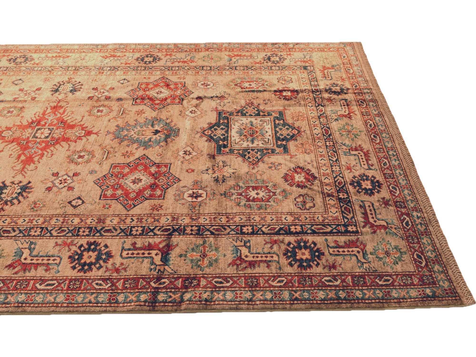 6' 2 x 9' 5 Hand Knotted Kazak Rug