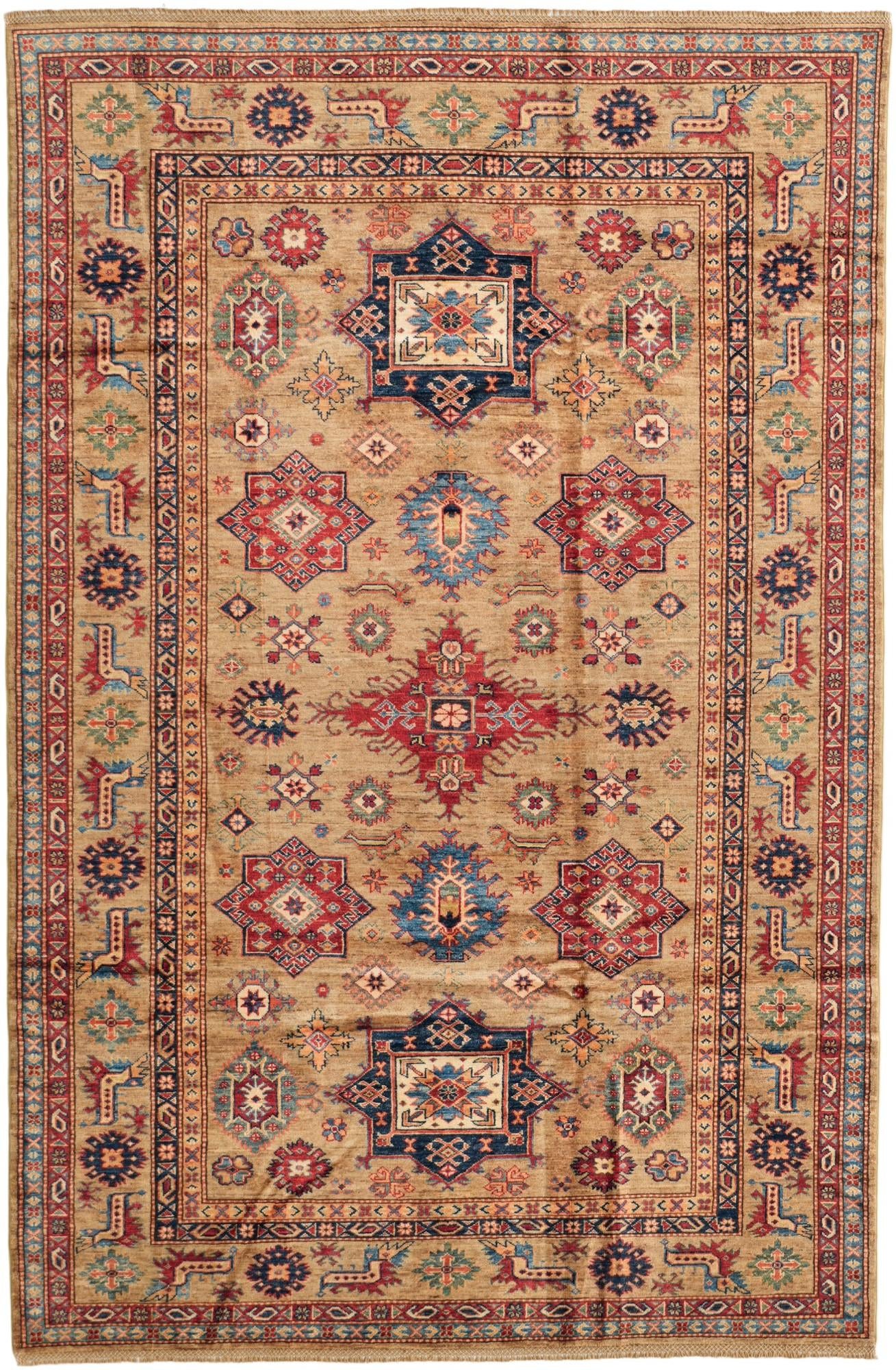 6' 2 x 9' 5 Hand Knotted Kazak Rug
