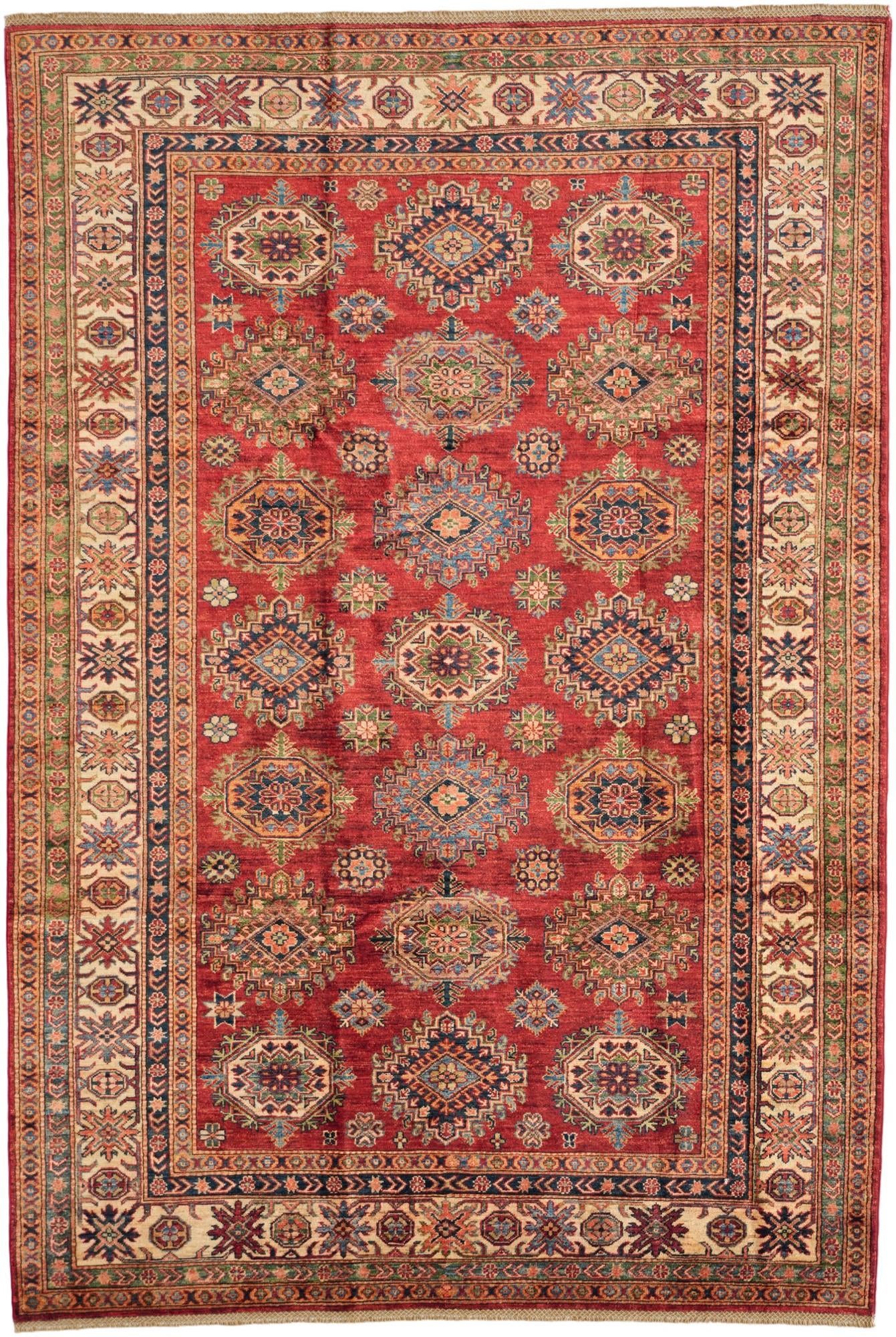 6' 1 x 9' 1 Hand Knotted Kazak Rug