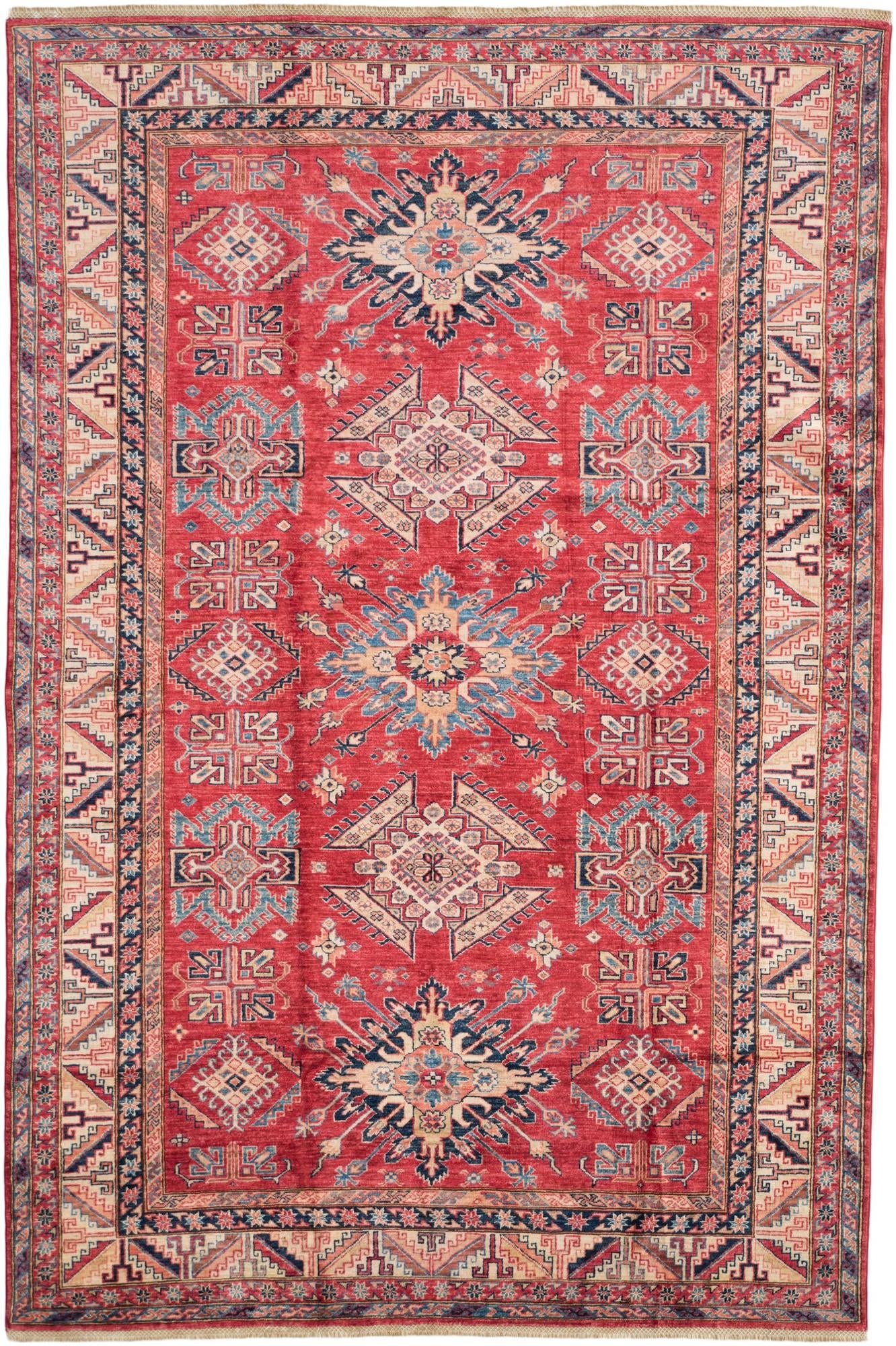 6' 8 x 10' 1 Hand Knotted Kazak Rug