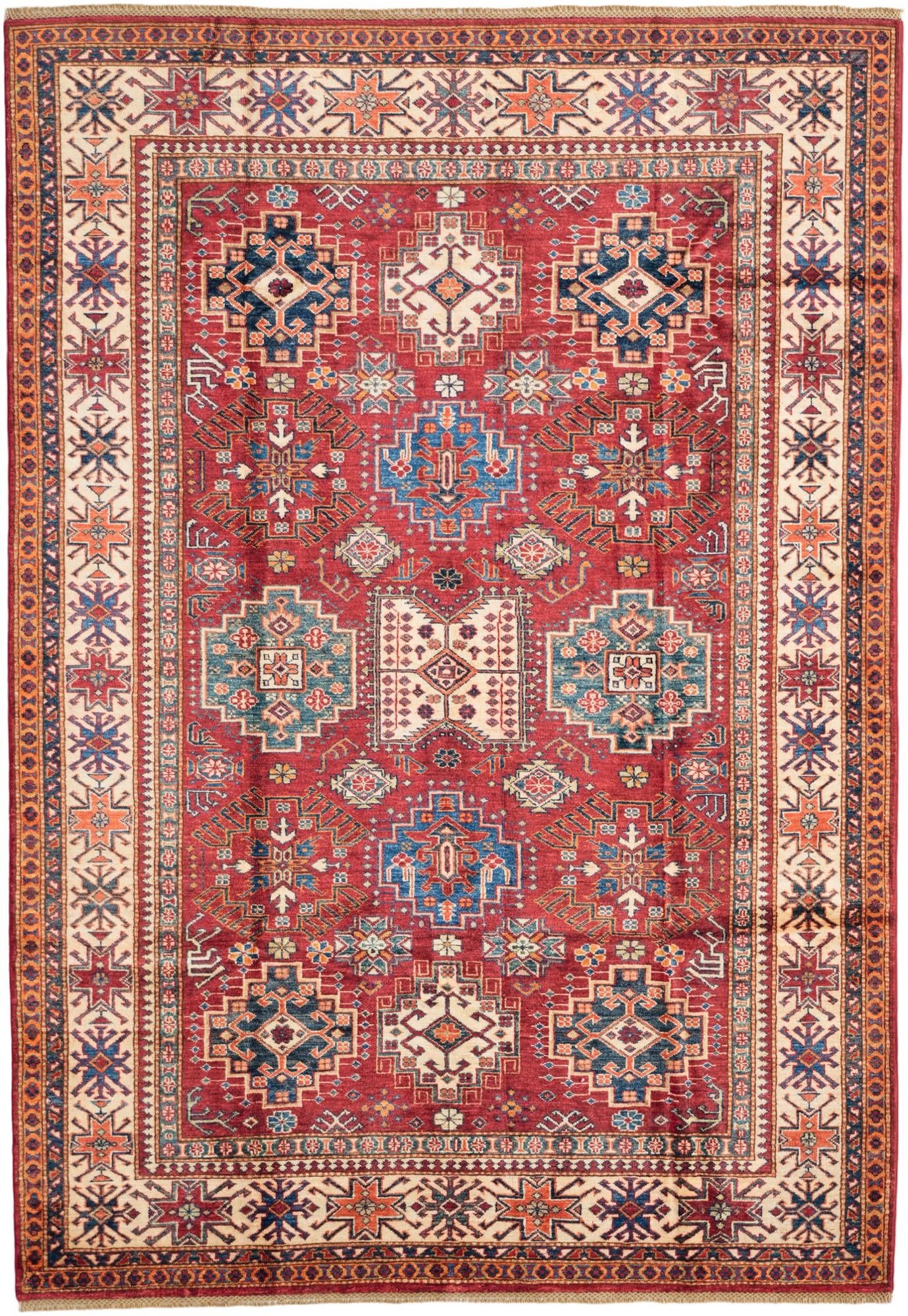 6' 2 x 8' 11 Hand Knotted Kazak Rug