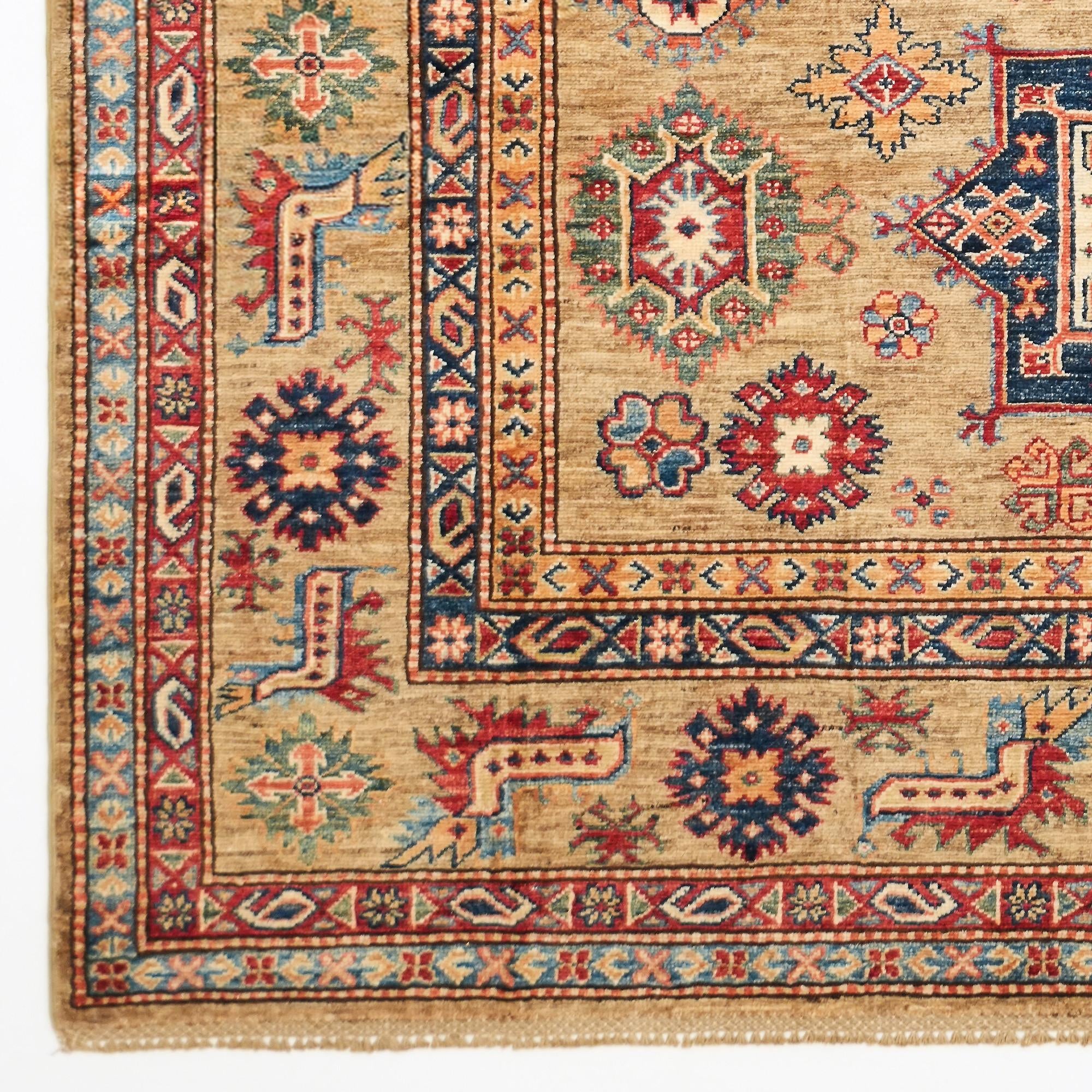 6' 2 x 9' 3 Hand Knotted Kazak Rug