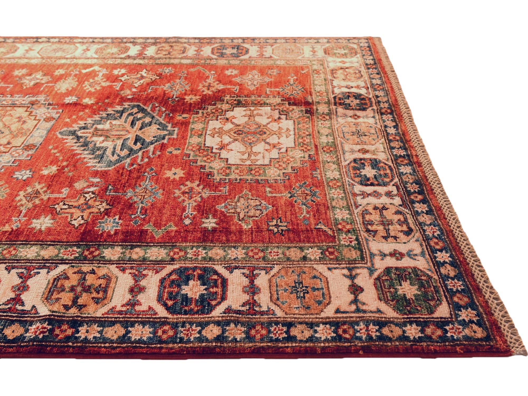 4' 4 x 5' 11 Hand Knotted Kazak Rug