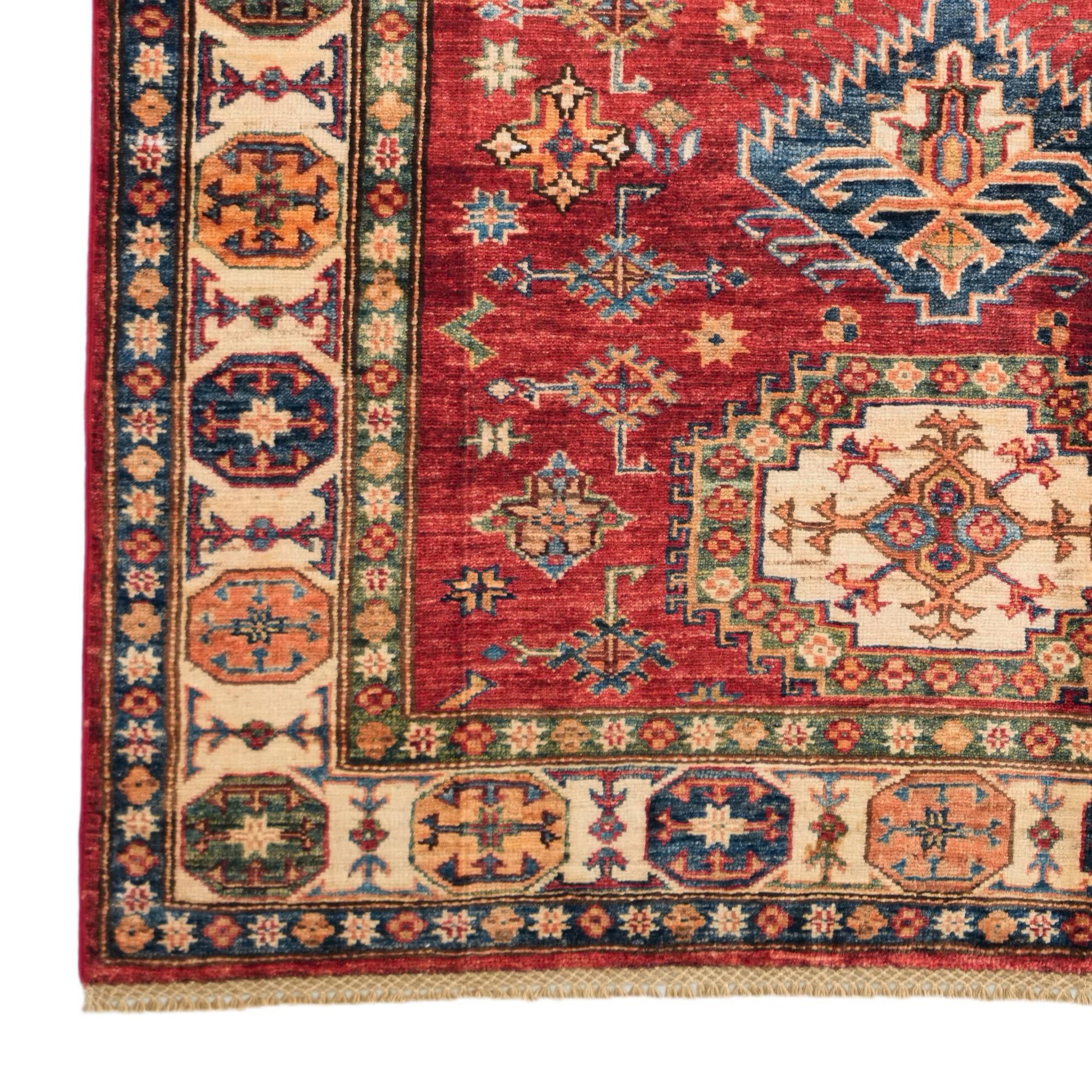 4' 4 x 5' 11 Hand Knotted Kazak Rug
