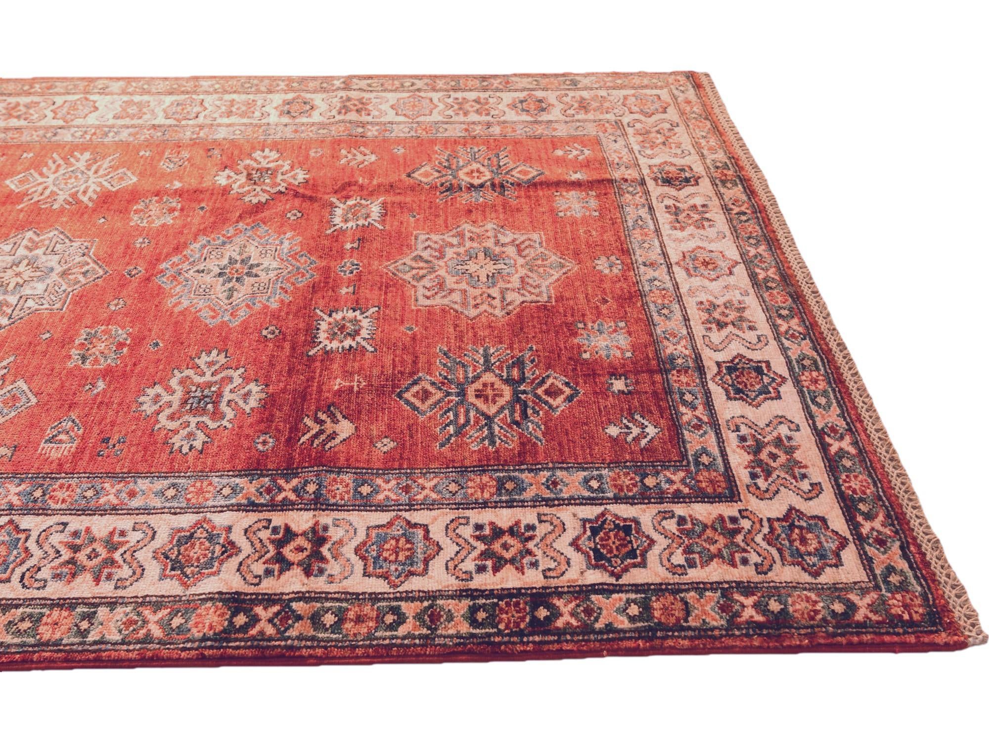 4' 3 x 6' Hand Knotted Kazak Rug