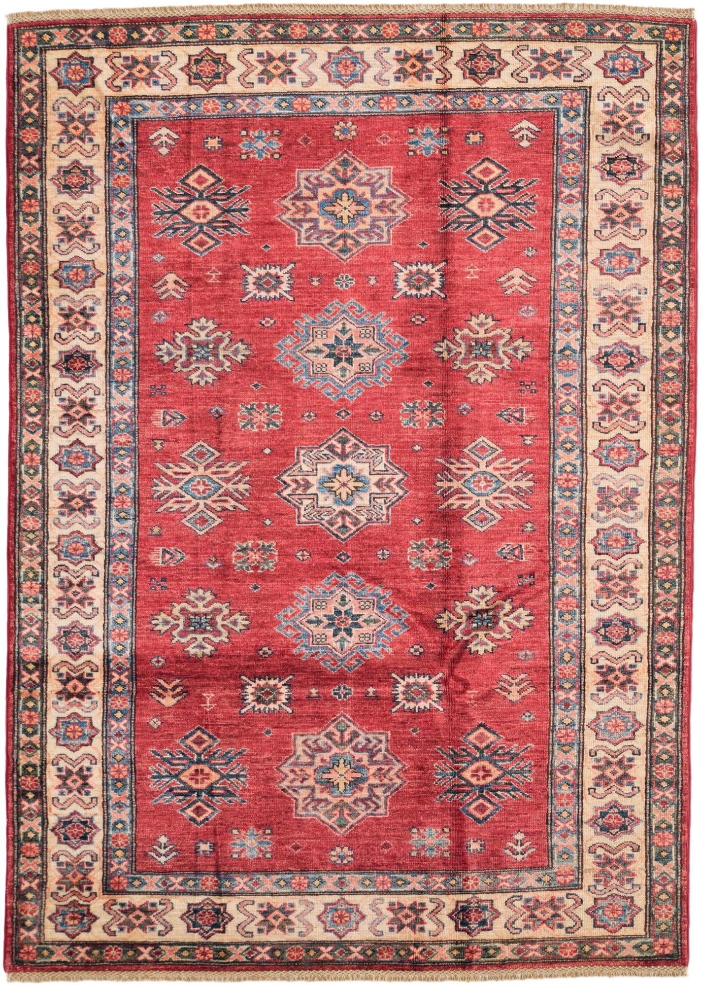 4' 3 x 6' Hand Knotted Kazak Rug