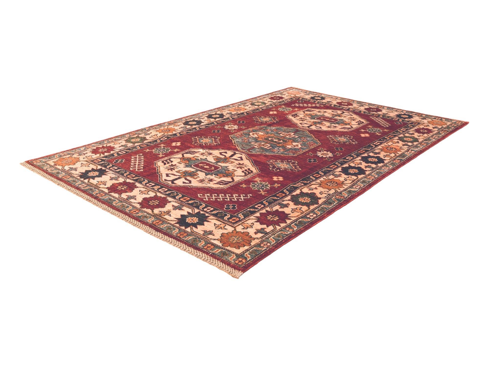 4' 1 x 6' 3 Hand Knotted Kazak Rug