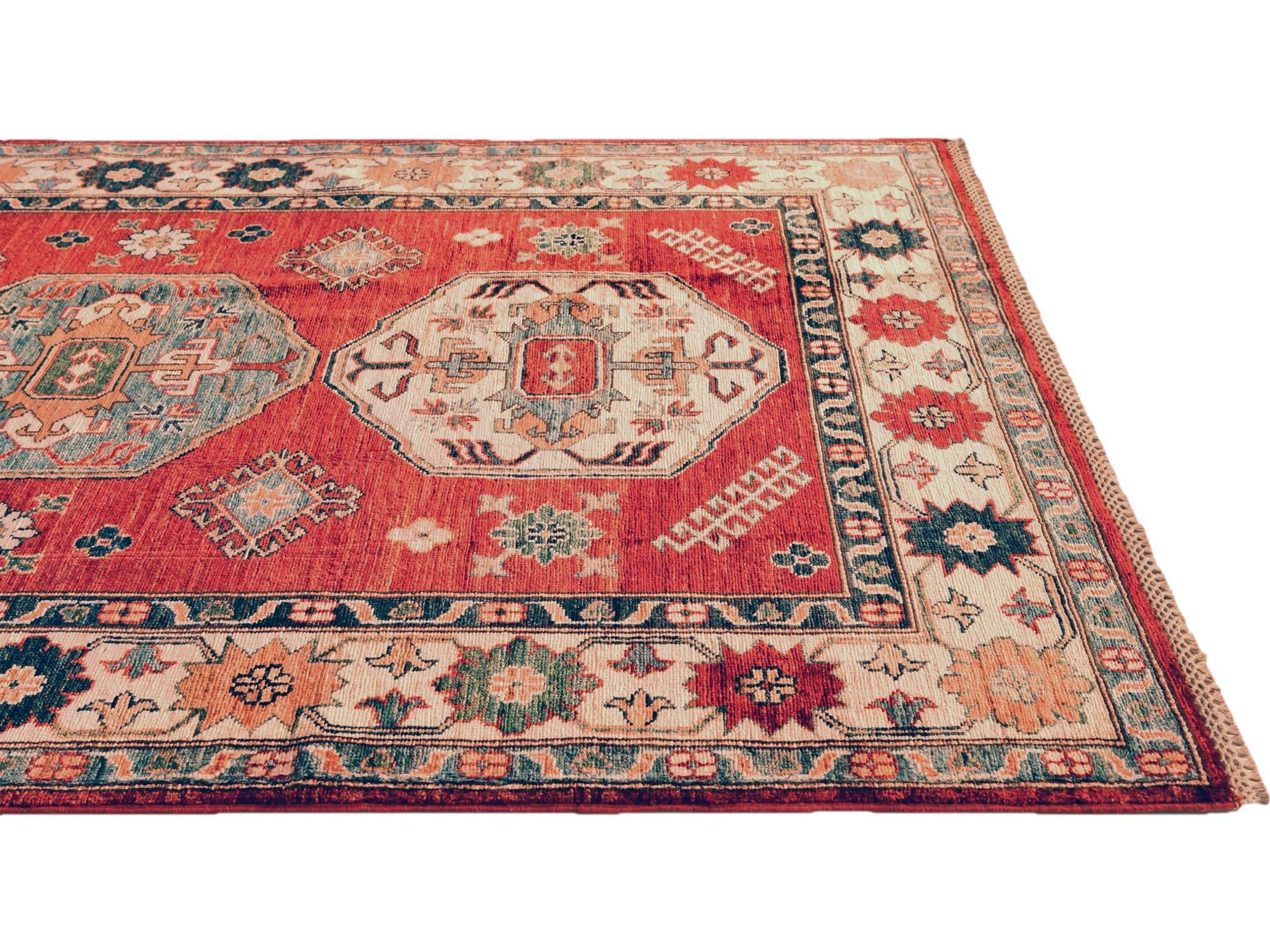 4' 1 x 6' 3 Hand Knotted Kazak Rug