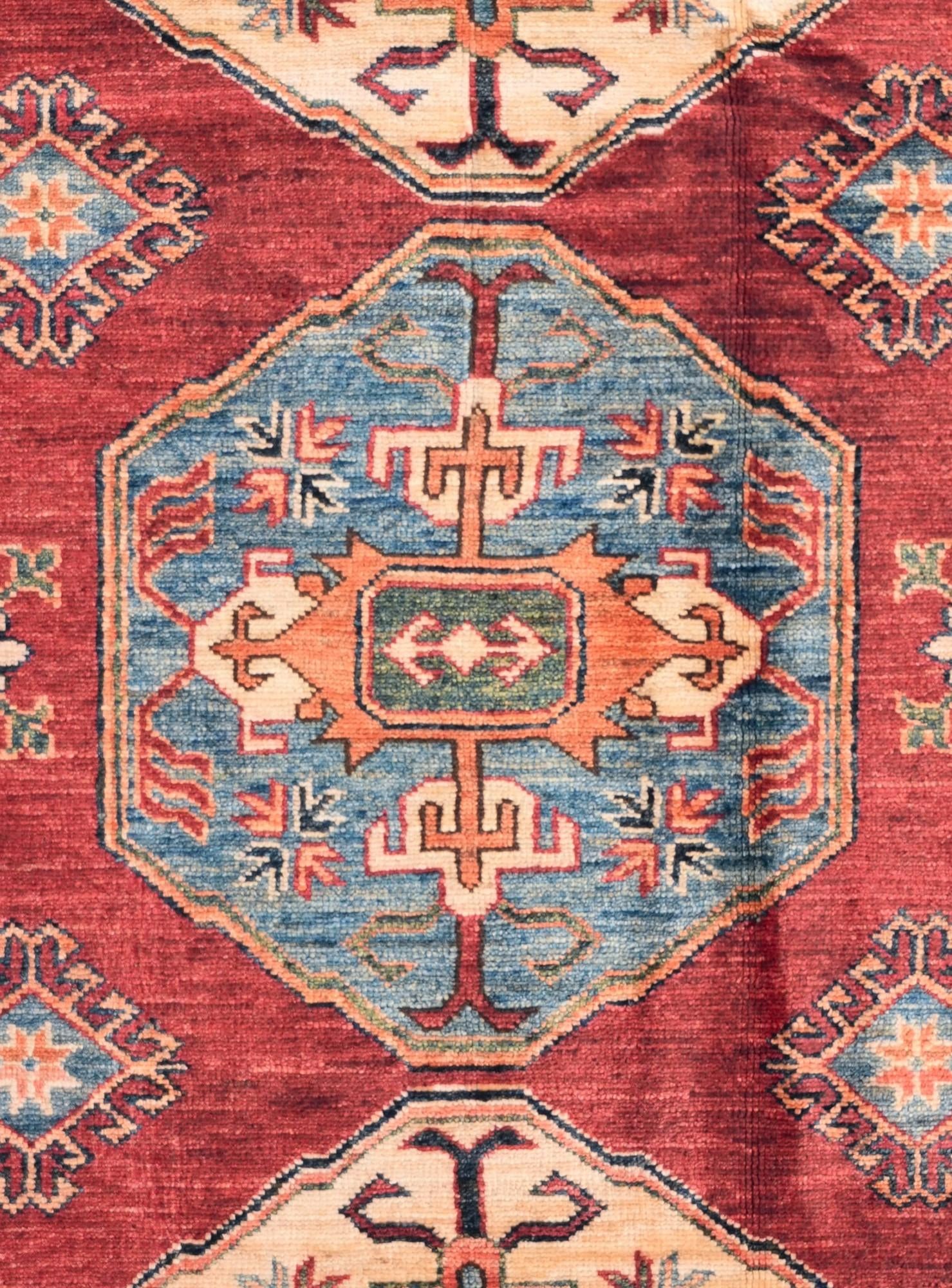 4' 1 x 6' 3 Hand Knotted Kazak Rug