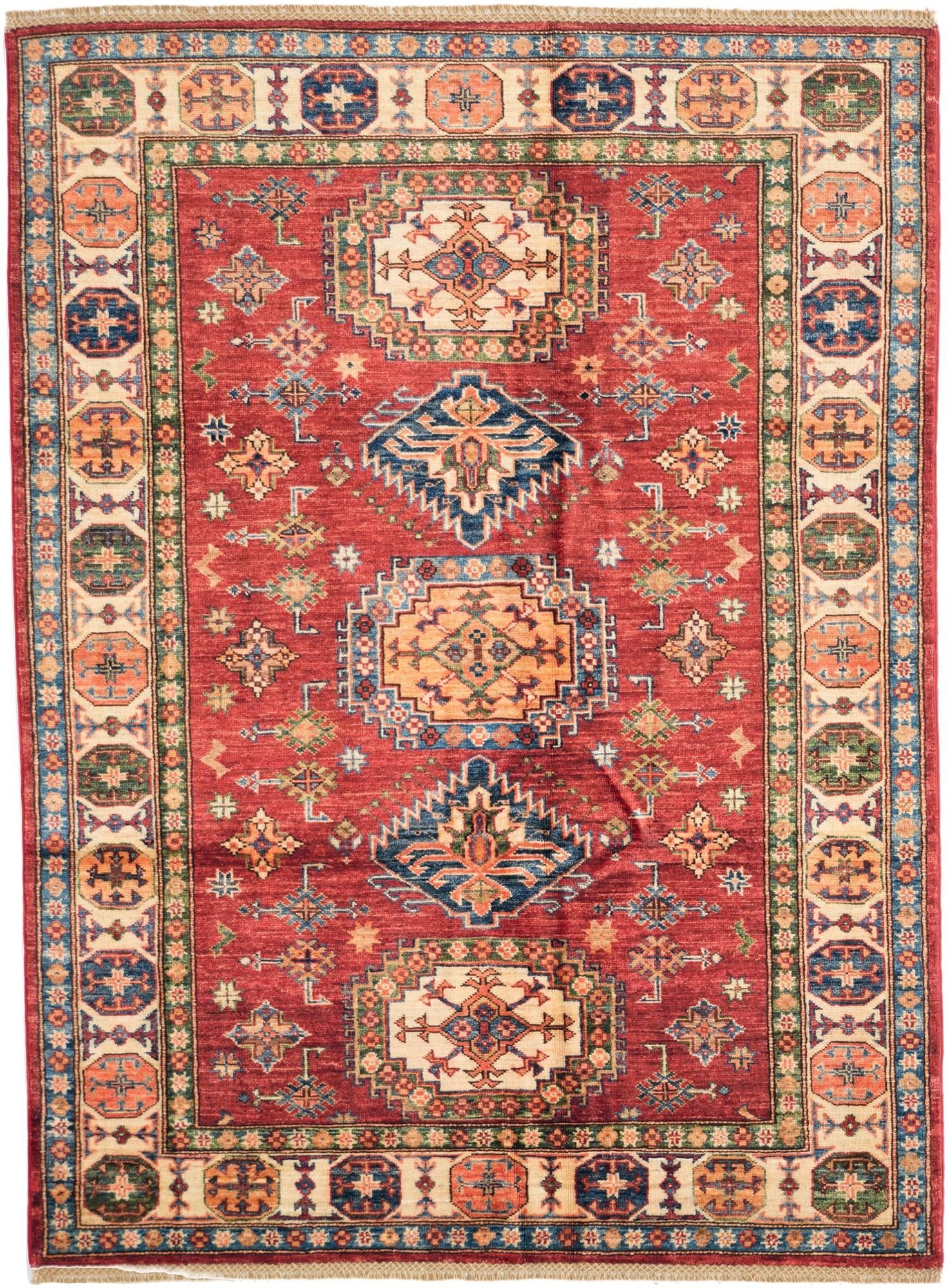 4' 4 x 5' 11 Hand Knotted Kazak Rug