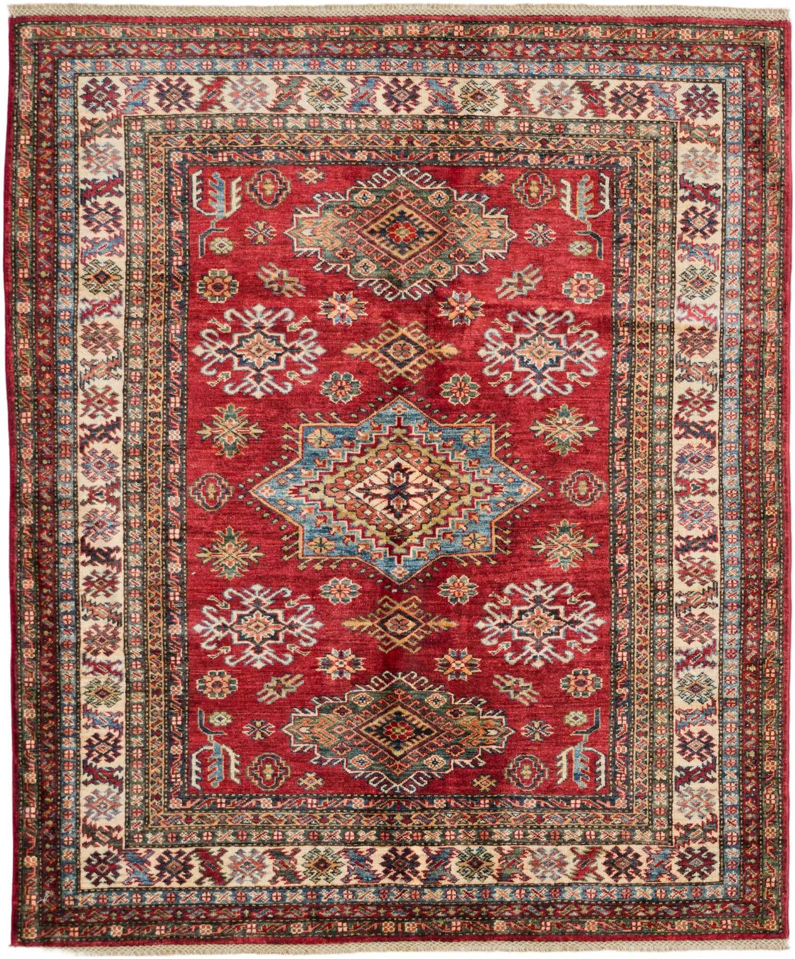 5' 1 x 6' 2 Hand Knotted Kazak Rug
