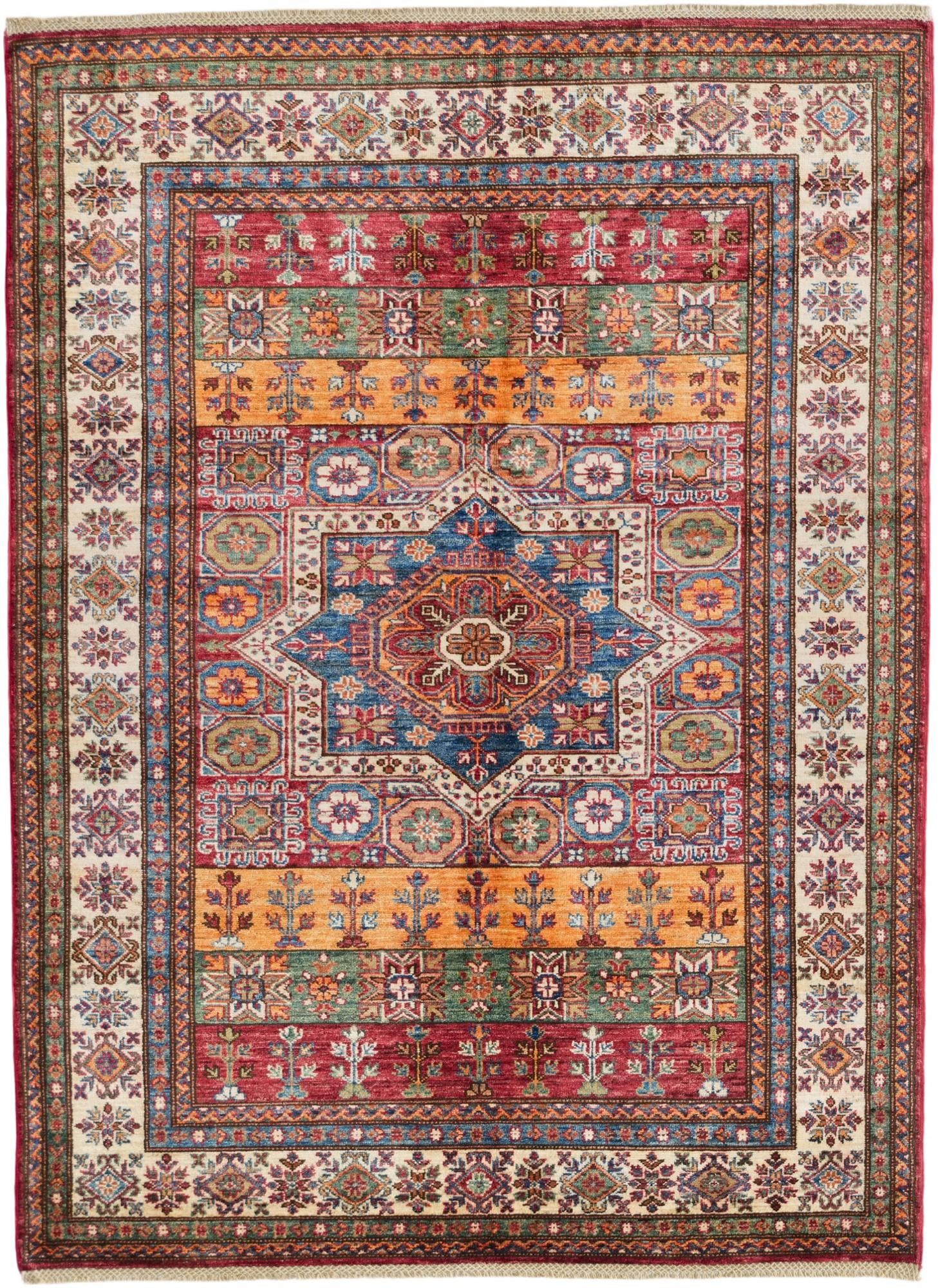 5' x 6' 10 Hand Knotted Kazak Rug