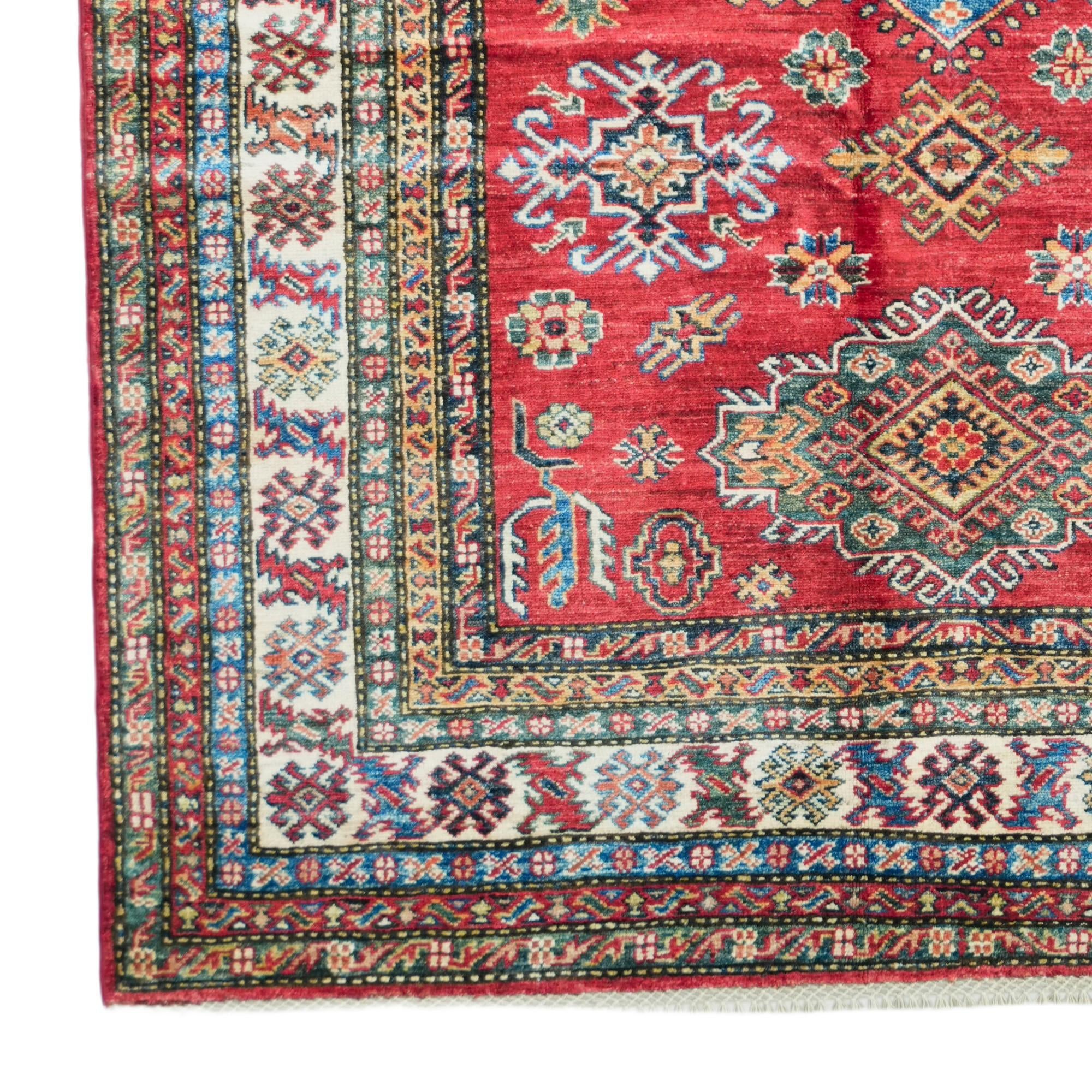 4' 11 x 6' 10 Hand Knotted Kazak Rug