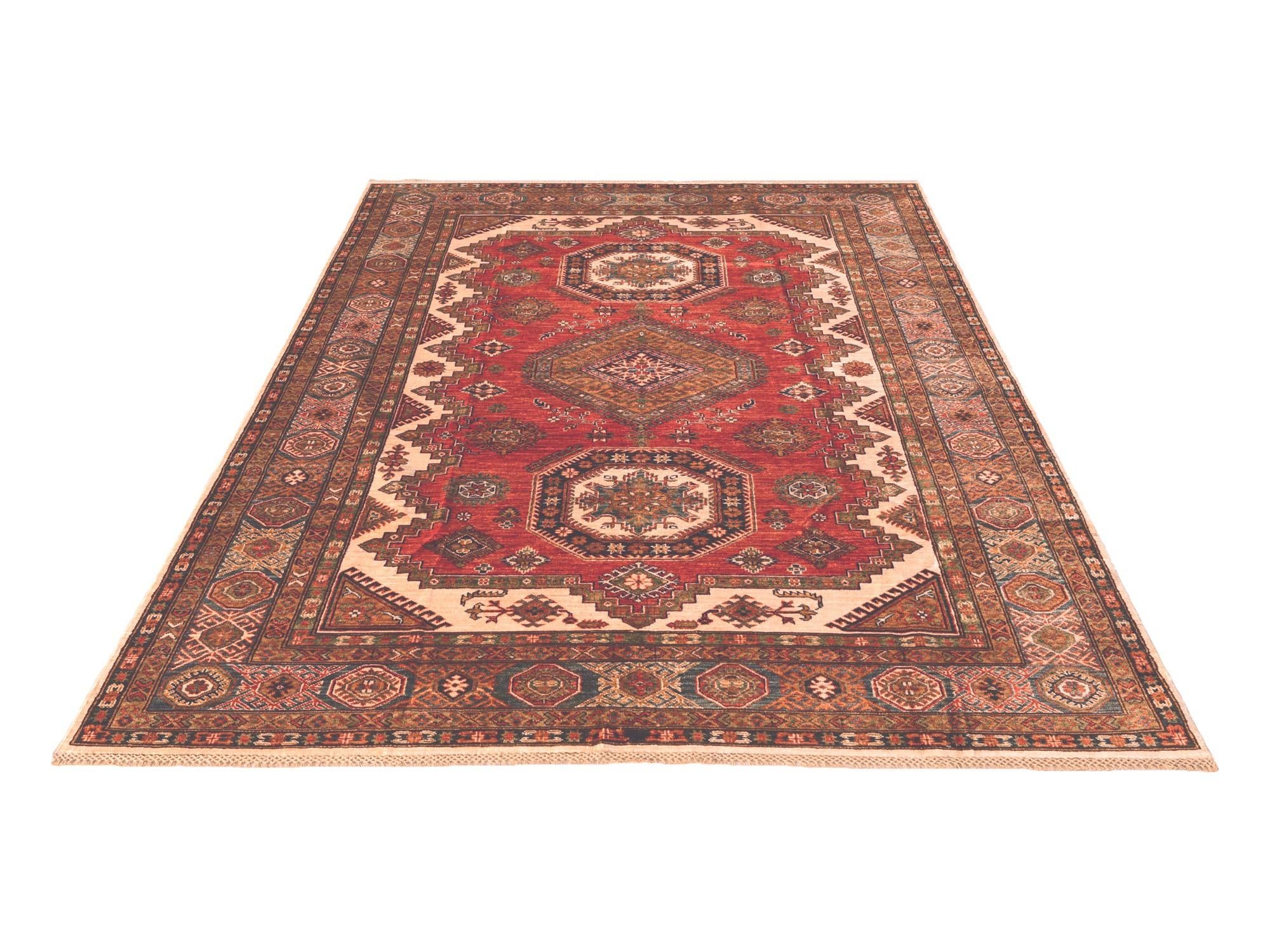 6' 1 x 8' 11 Hand Knotted Kazak Rug