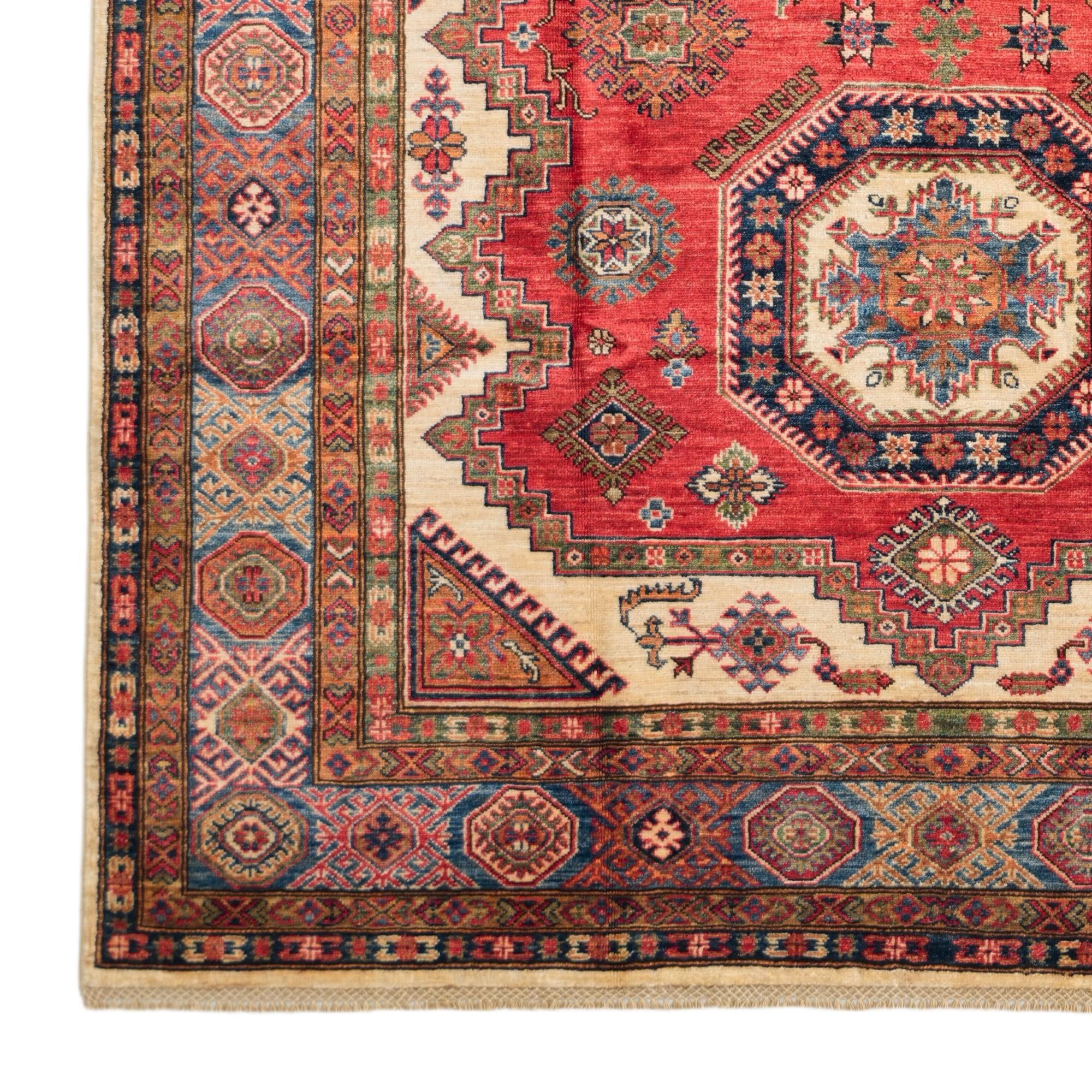 6' 1 x 8' 11 Hand Knotted Kazak Rug