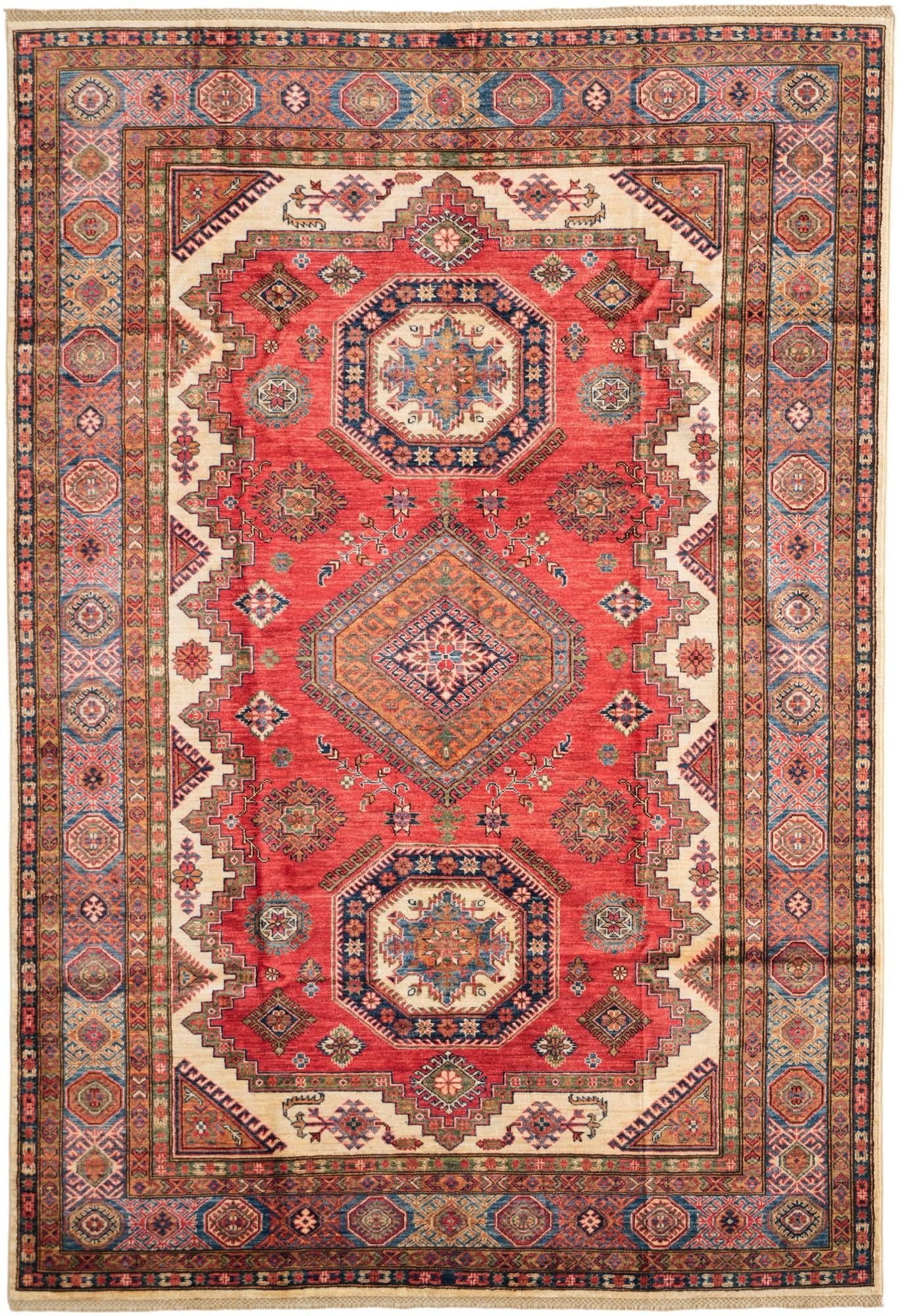 6' 1 x 8' 11 Hand Knotted Kazak Rug