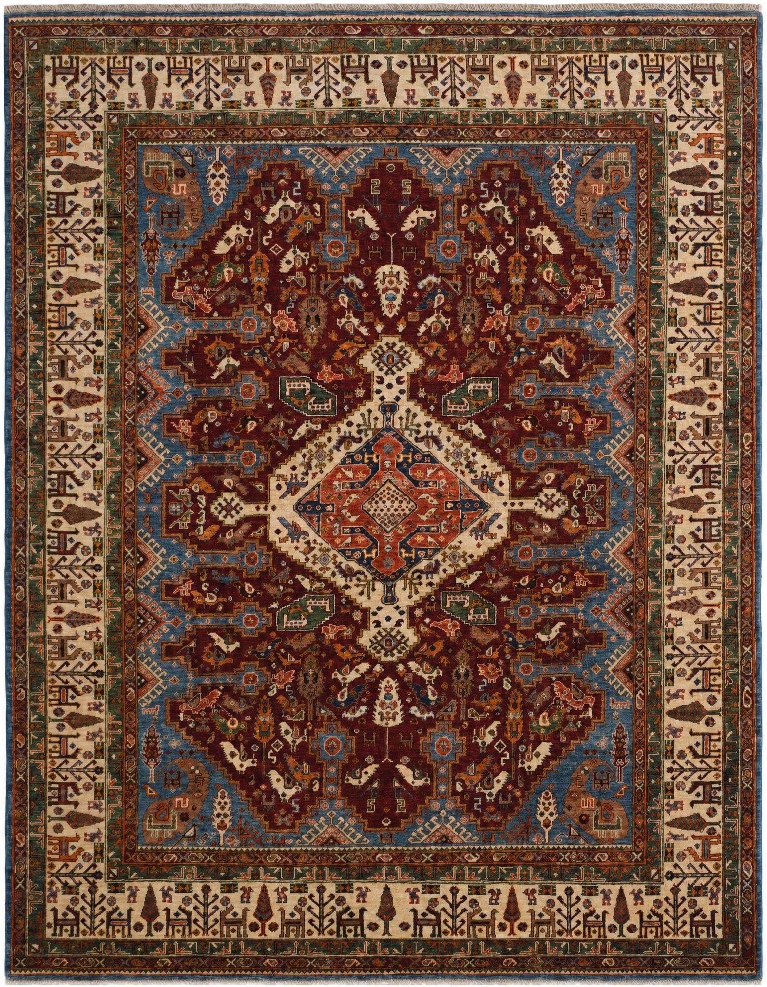 8' x 10' 2 Hand Knotted Kazak Rug