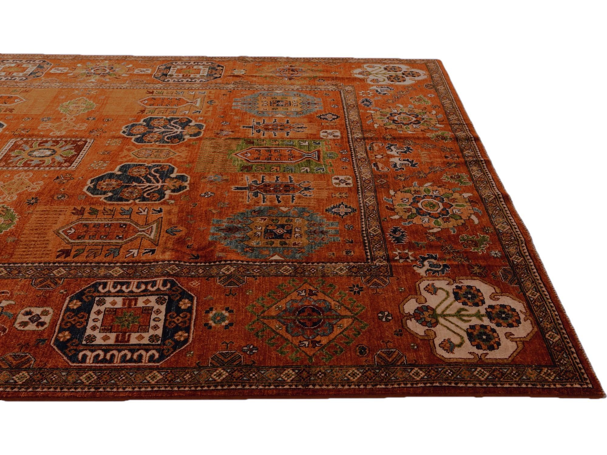 8' 11 x 11' 9 Hand Knotted Kazak Rug