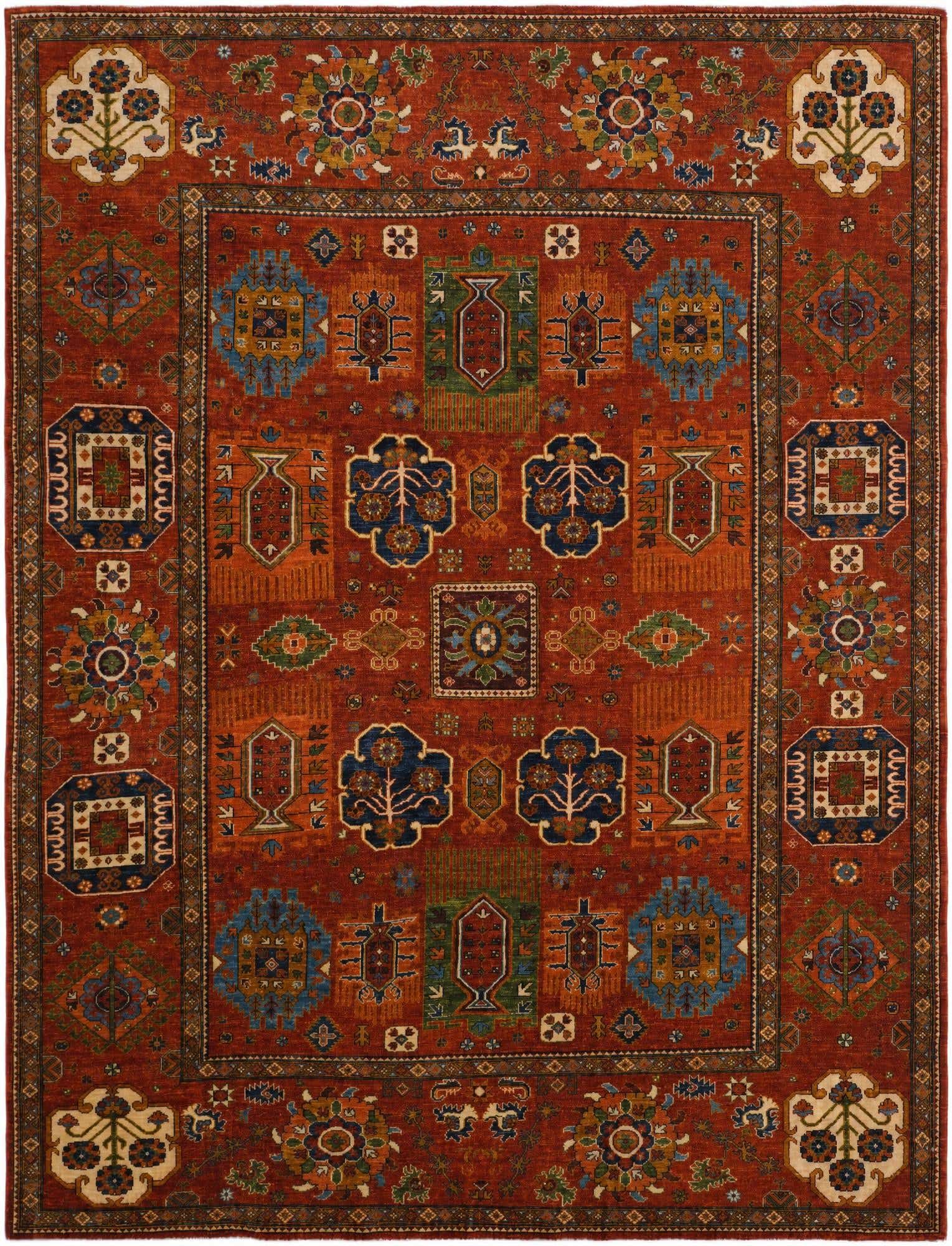 8' 11 x 11' 9 Hand Knotted Kazak Rug