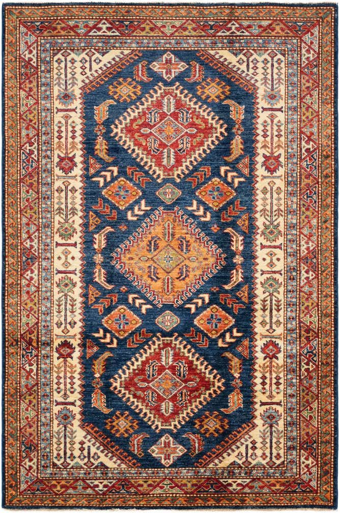 4' 3 x 6' 5 Hand Knotted Kazak Rug