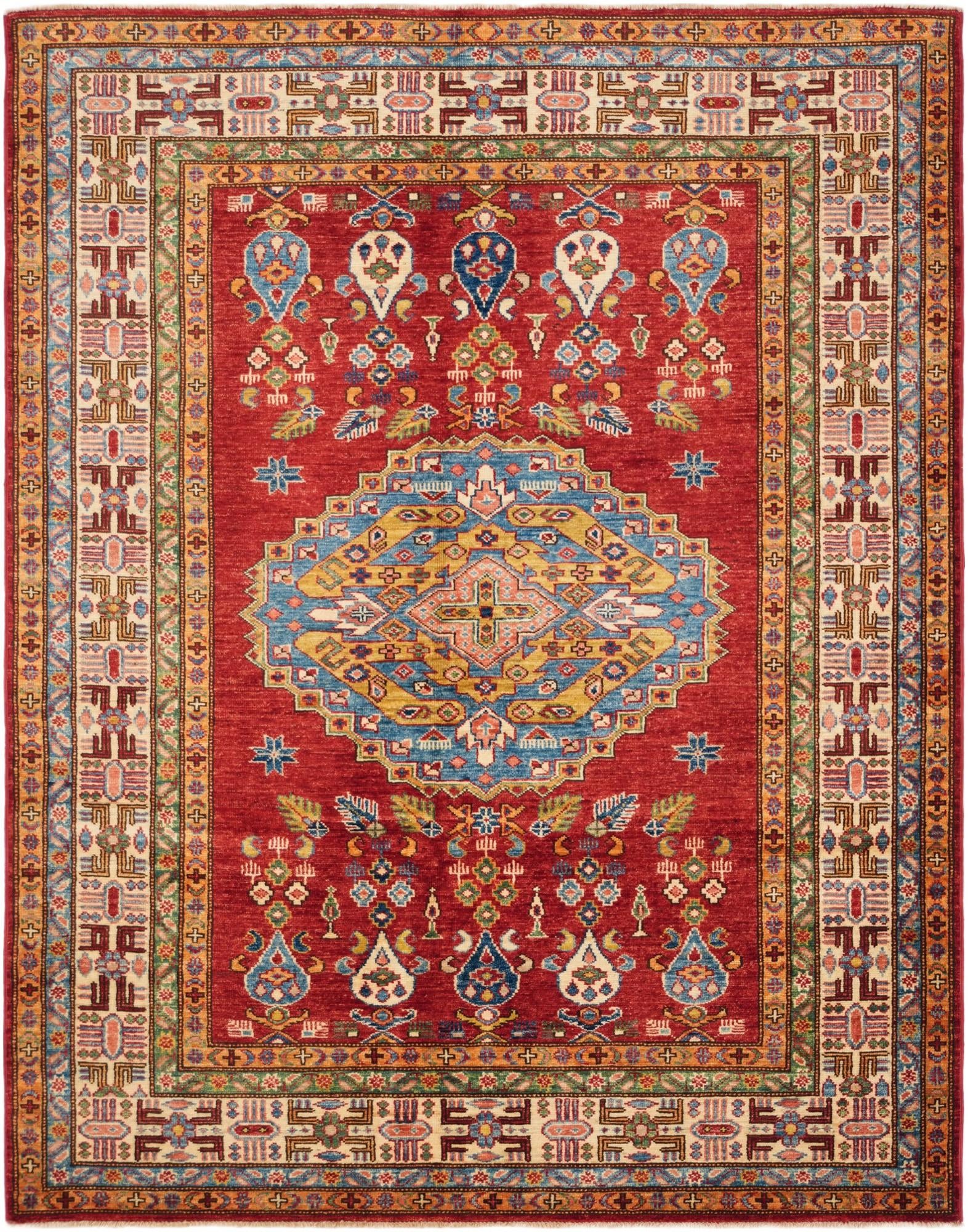 5' 2 x 6' 7 Hand Knotted Kazak Rug