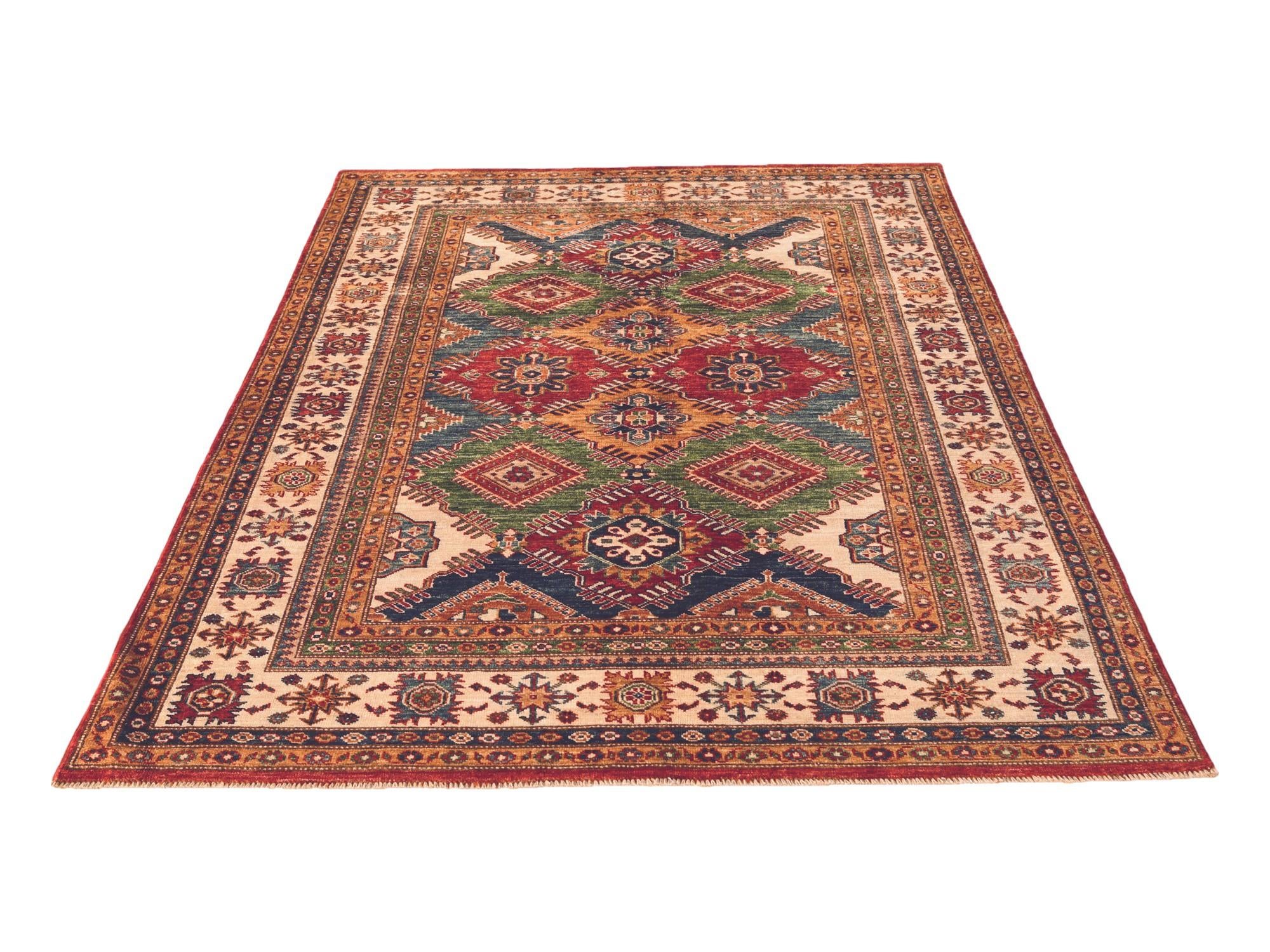 5' 1 x 6' 10 Hand Knotted Kazak Rug