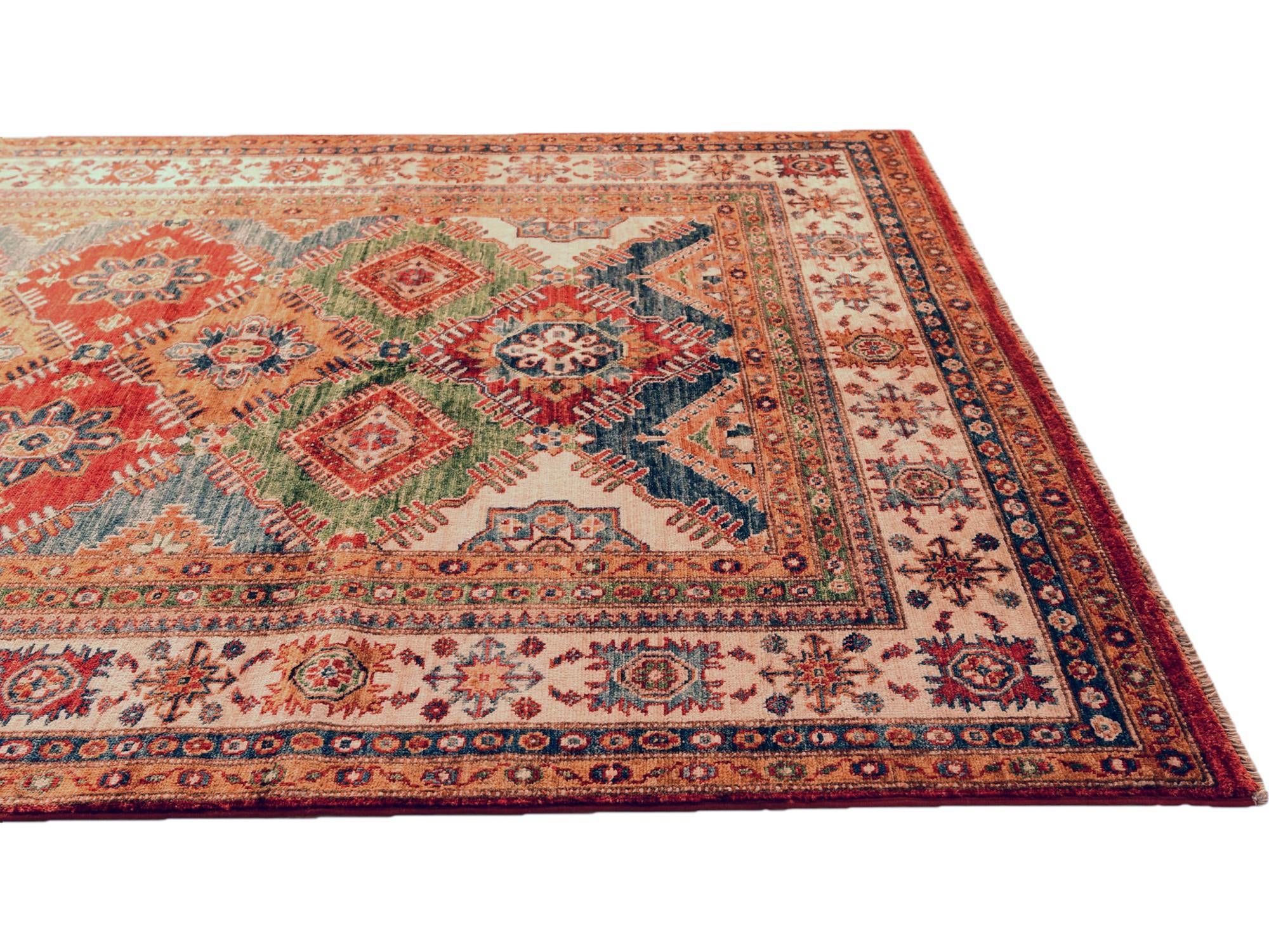 5' 1 x 6' 10 Hand Knotted Kazak Rug