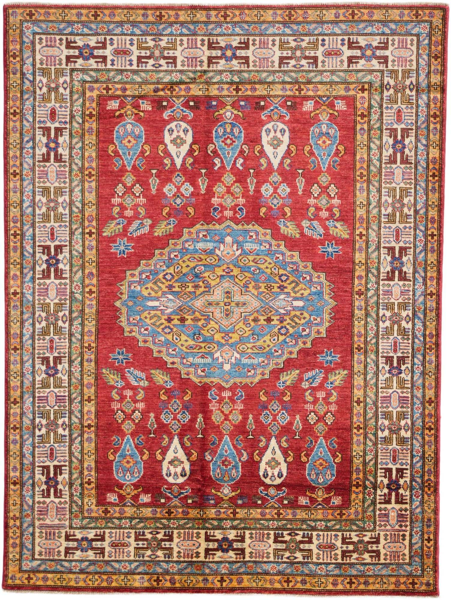 5' 1 x 6' 9 Hand Knotted Kazak Rug