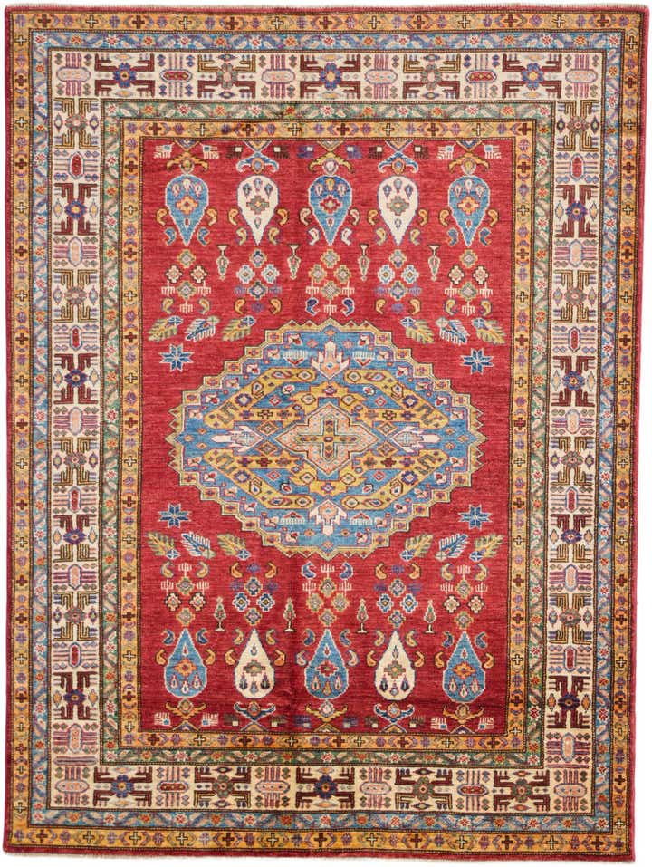 5' 1 x 6' 9 Hand Knotted Kazak Rug