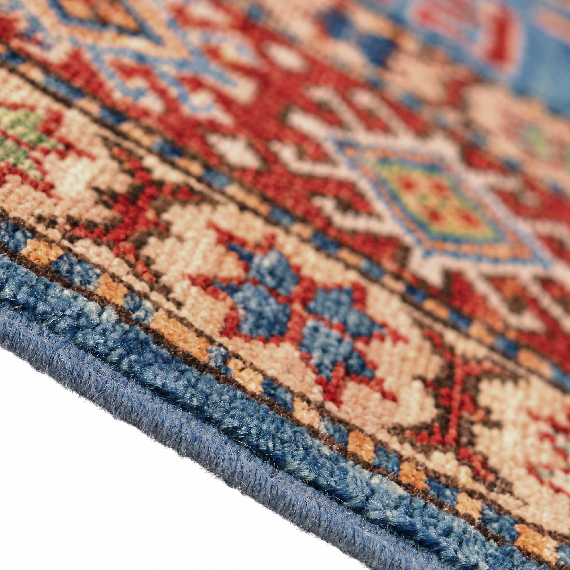 155cm x 205cm Noué main Kazak Tapis
