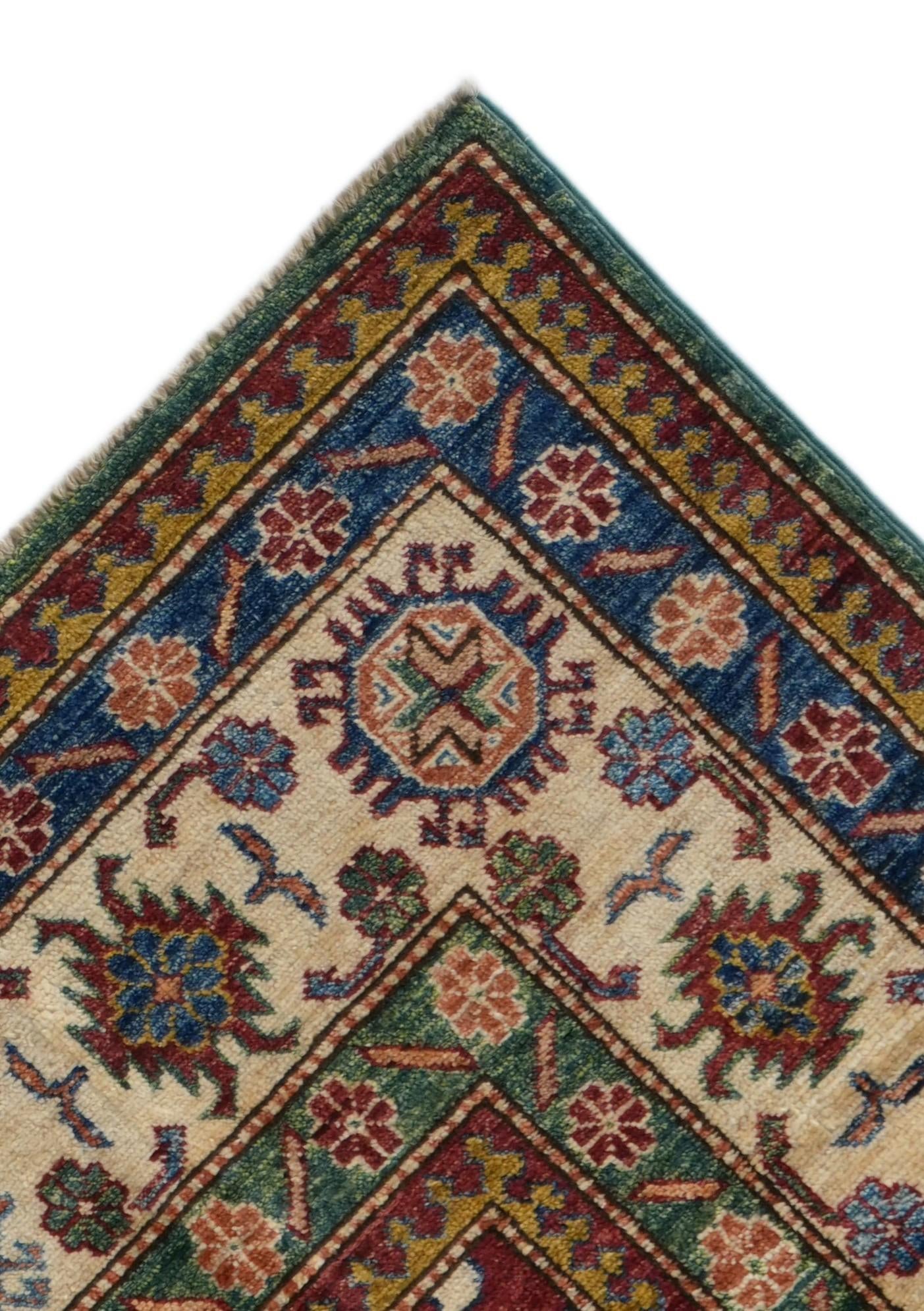 6' 4 x 9' 1 Hand Knotted Kazak Rug