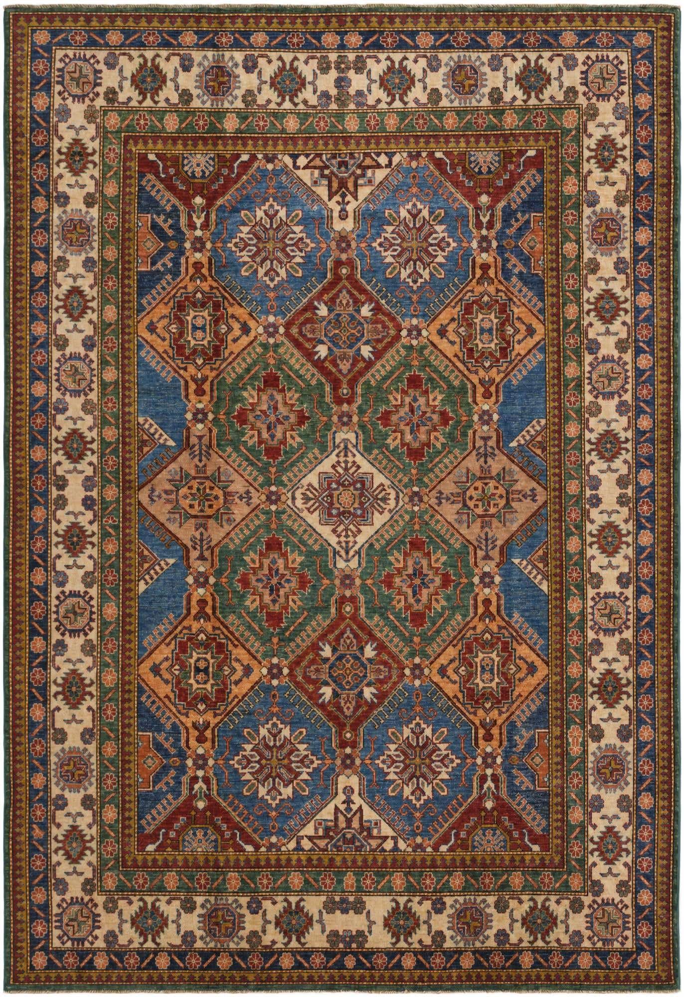 6' 4 x 9' 1 Hand Knotted Kazak Rug